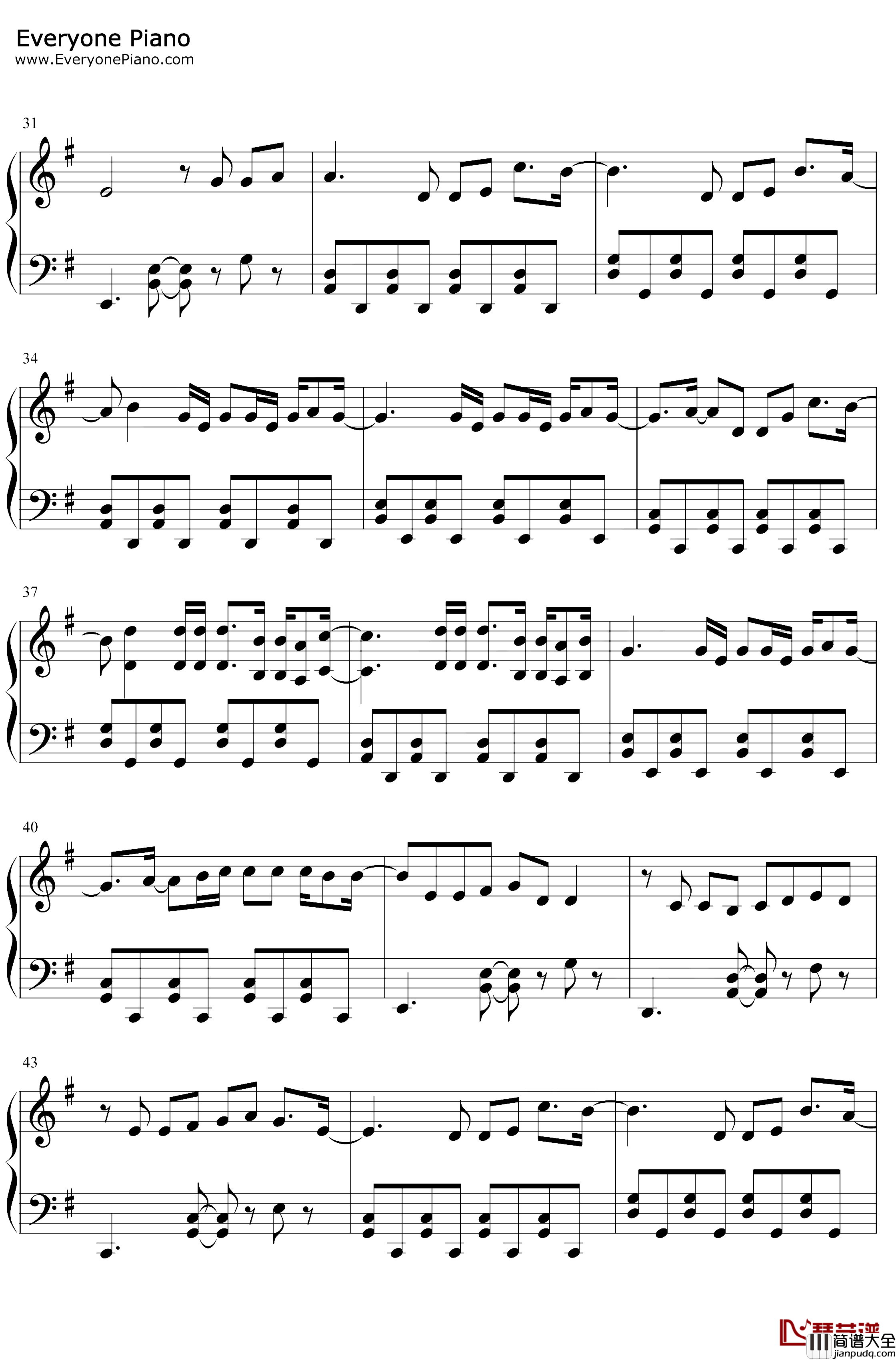 鹿BeFree钢琴谱_尚雯婕_完美版