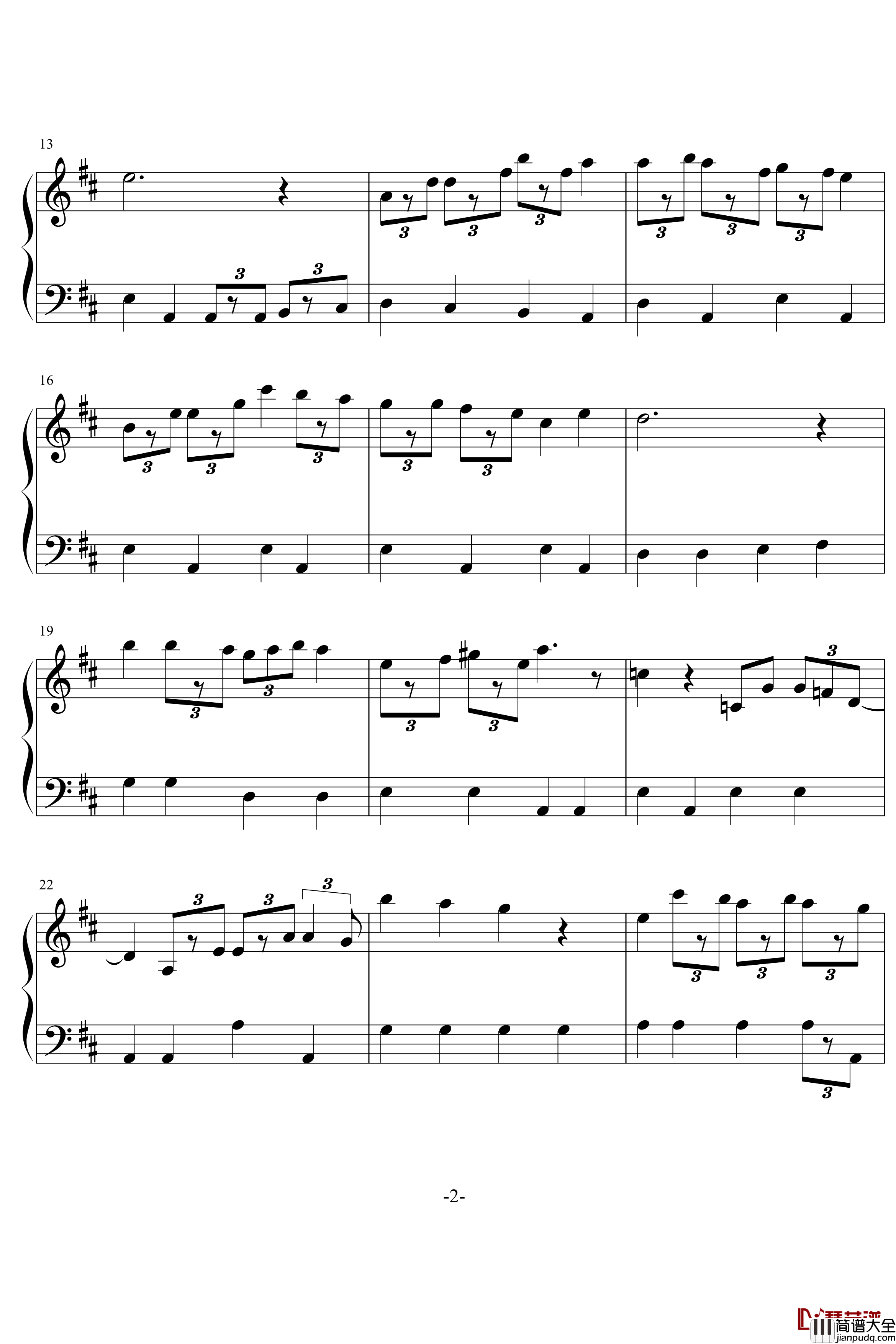 哆啦A梦钢琴谱_小叮当