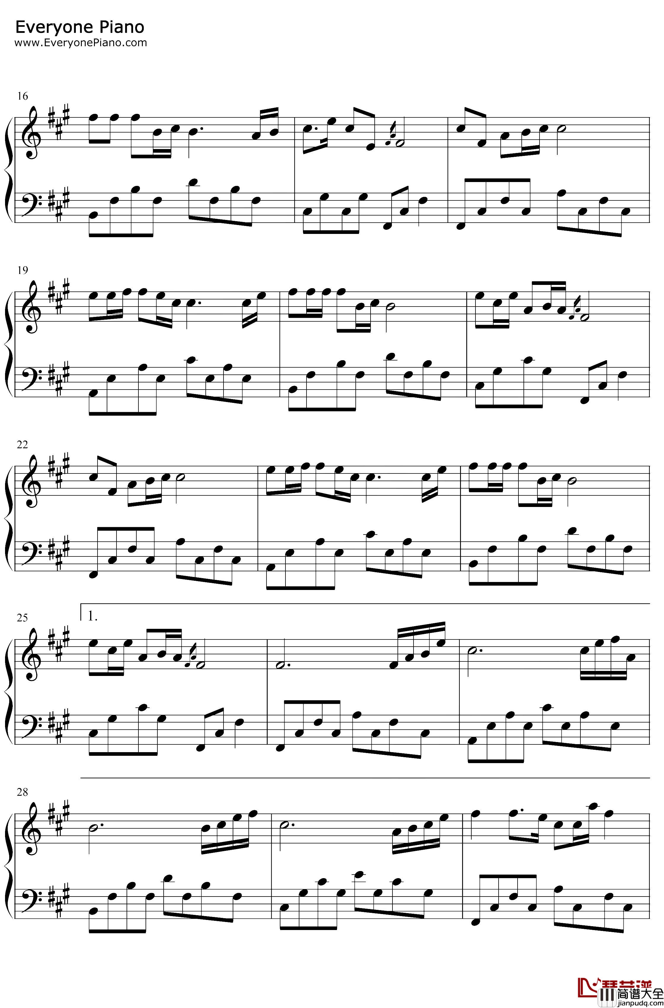 酒醉的蝴蝶钢琴谱_崔伟立_怎么也飞不出，花花的世界_简单版