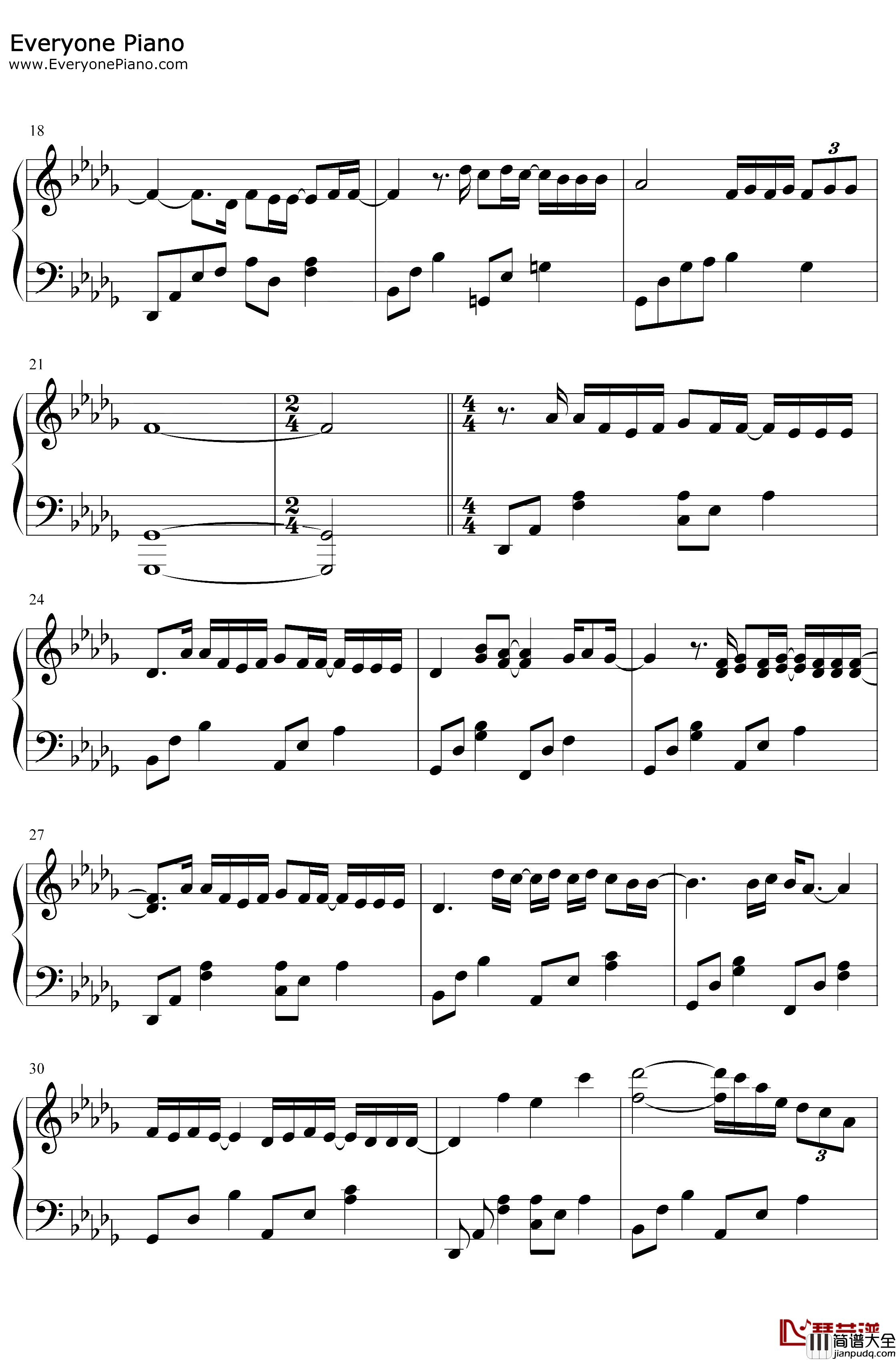 Flower钢琴谱_尹美莱_爱的迫降OST