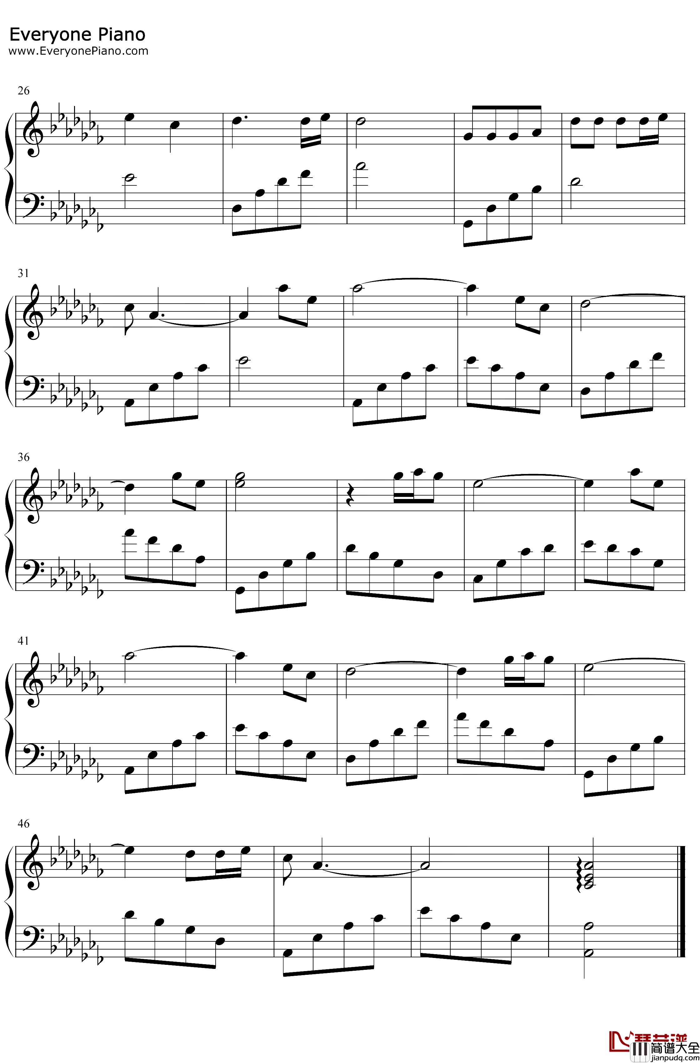 你莫走，我不走，赌过咒，拉过勾钢琴谱_山水组合_抖音爆火歌曲