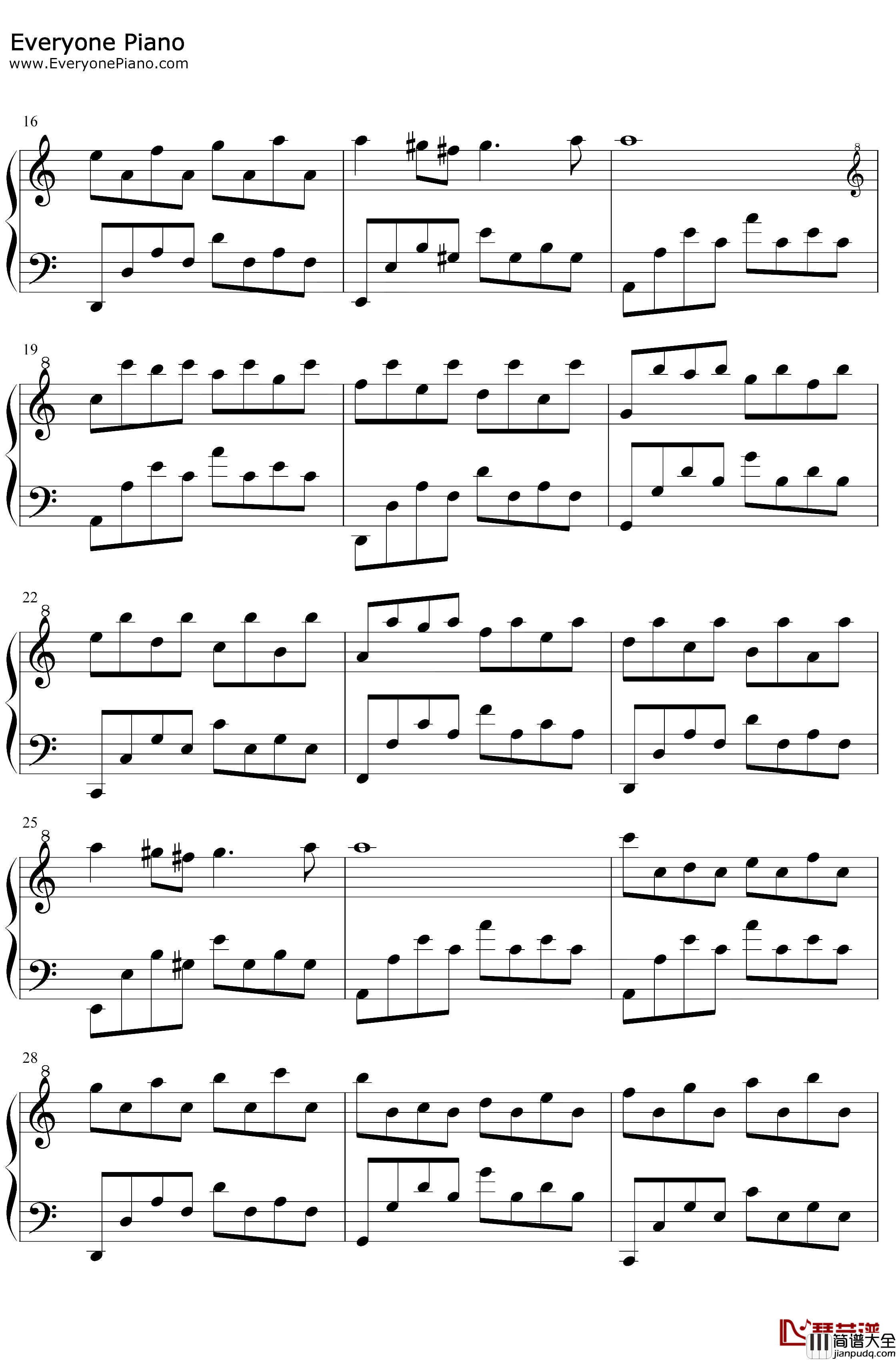 Passacaglia钢琴谱_Secret_Garden