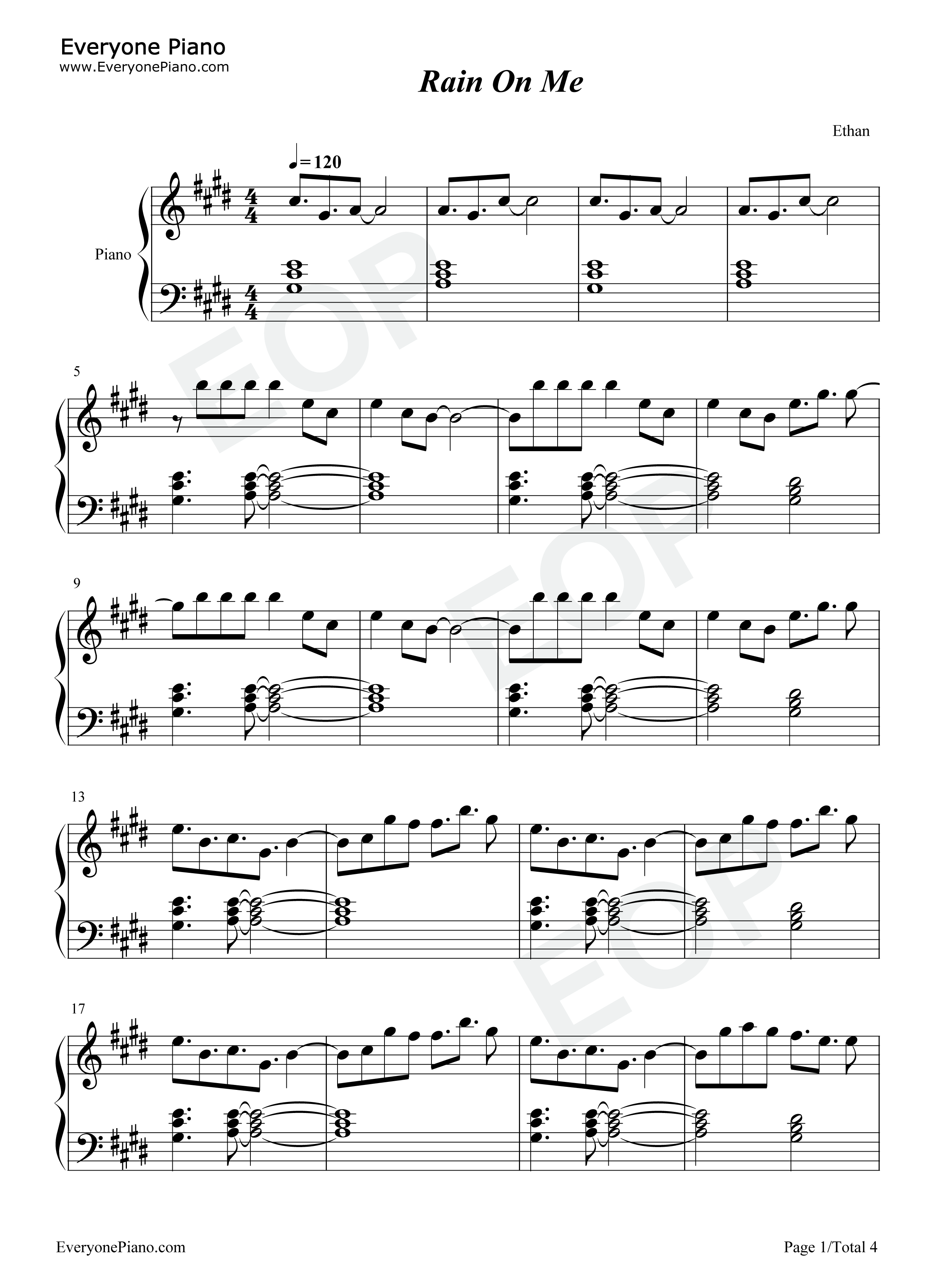 Rain_on_Me钢琴谱_Lady_Gaga_Ariana_Grande