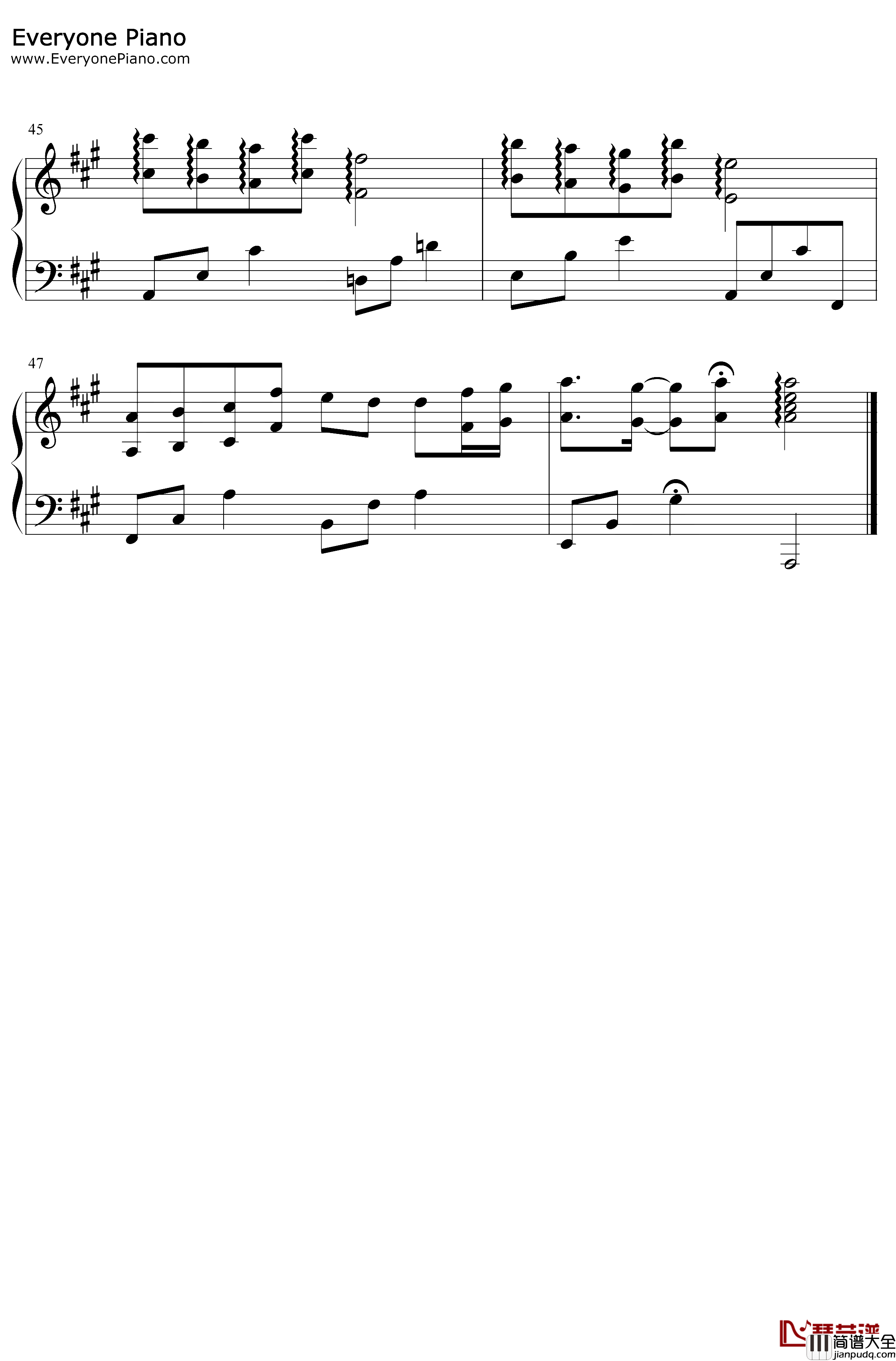 格桑花钢琴谱_赵海洋