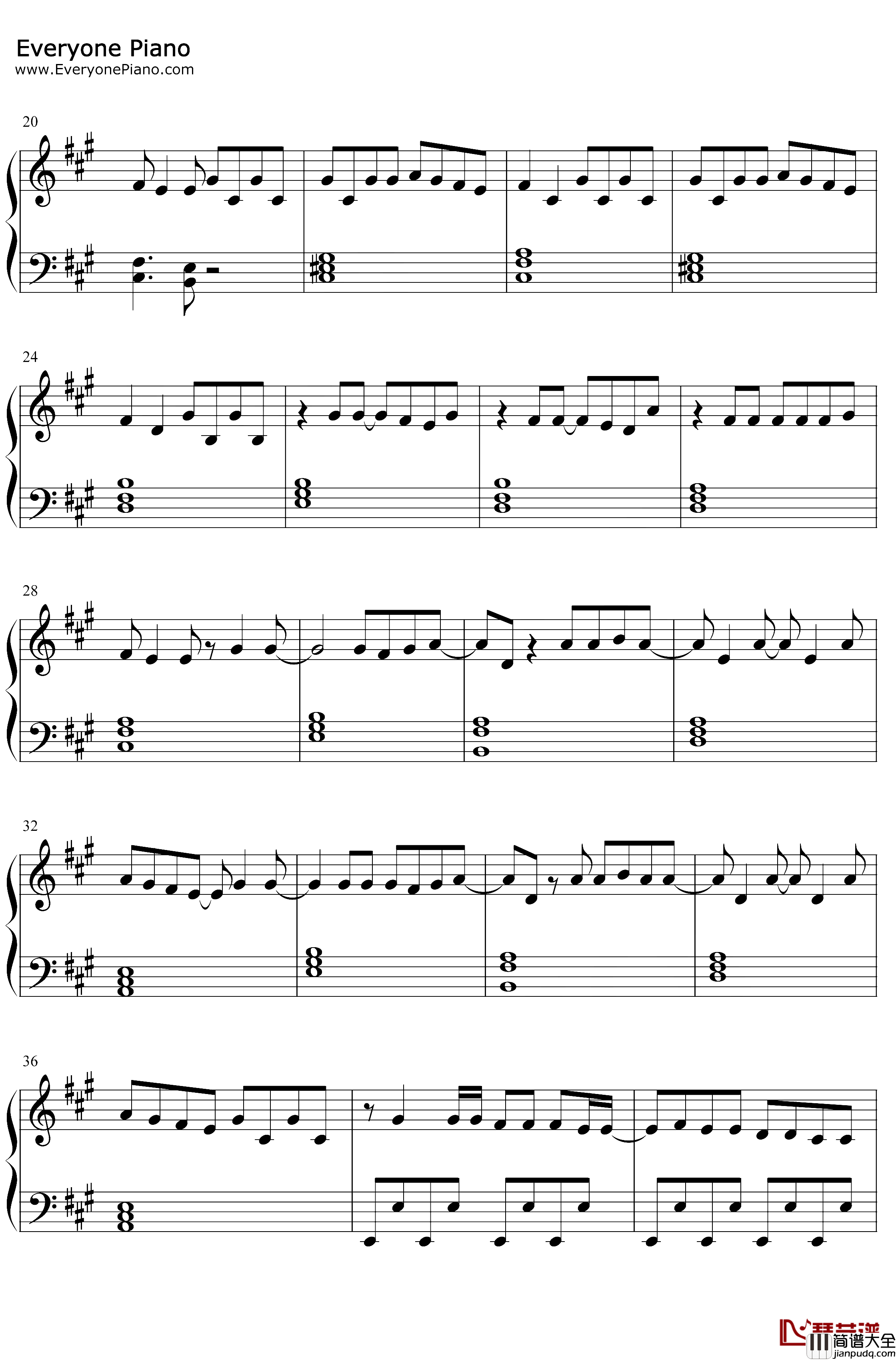 Just_Sing钢琴谱_JustinTimberlakeLudwigGöranssonMaxMartinSarahAarons_魔发精灵2OST