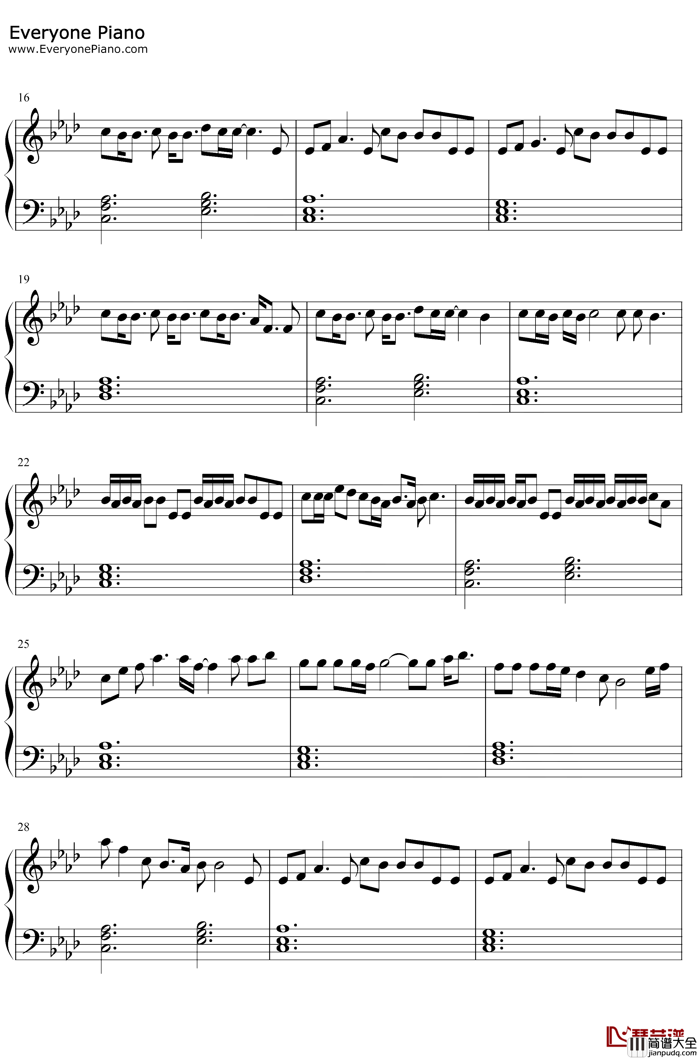 Stuck_with_U钢琴谱_Ariana_Grande_Justin_Bieber