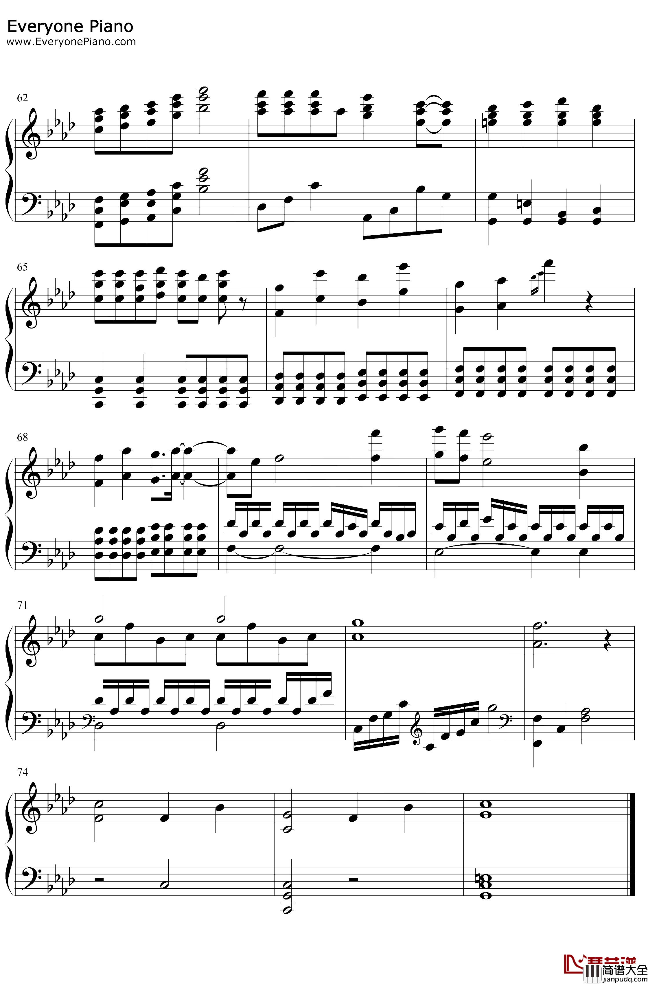 寻光钢琴谱_郑云龙_清平乐片尾曲