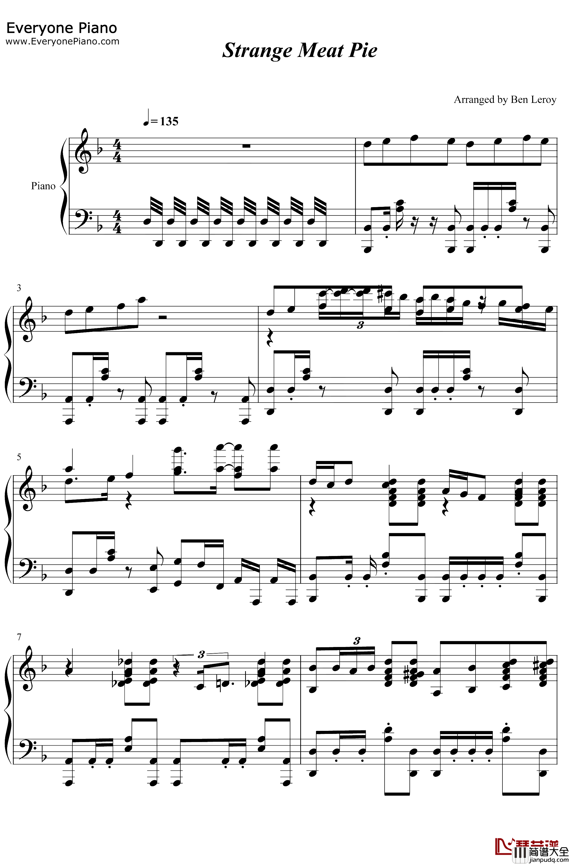 Strange_Meat_Pie钢琴谱_(K)NoW_NAME_异兽魔都ED