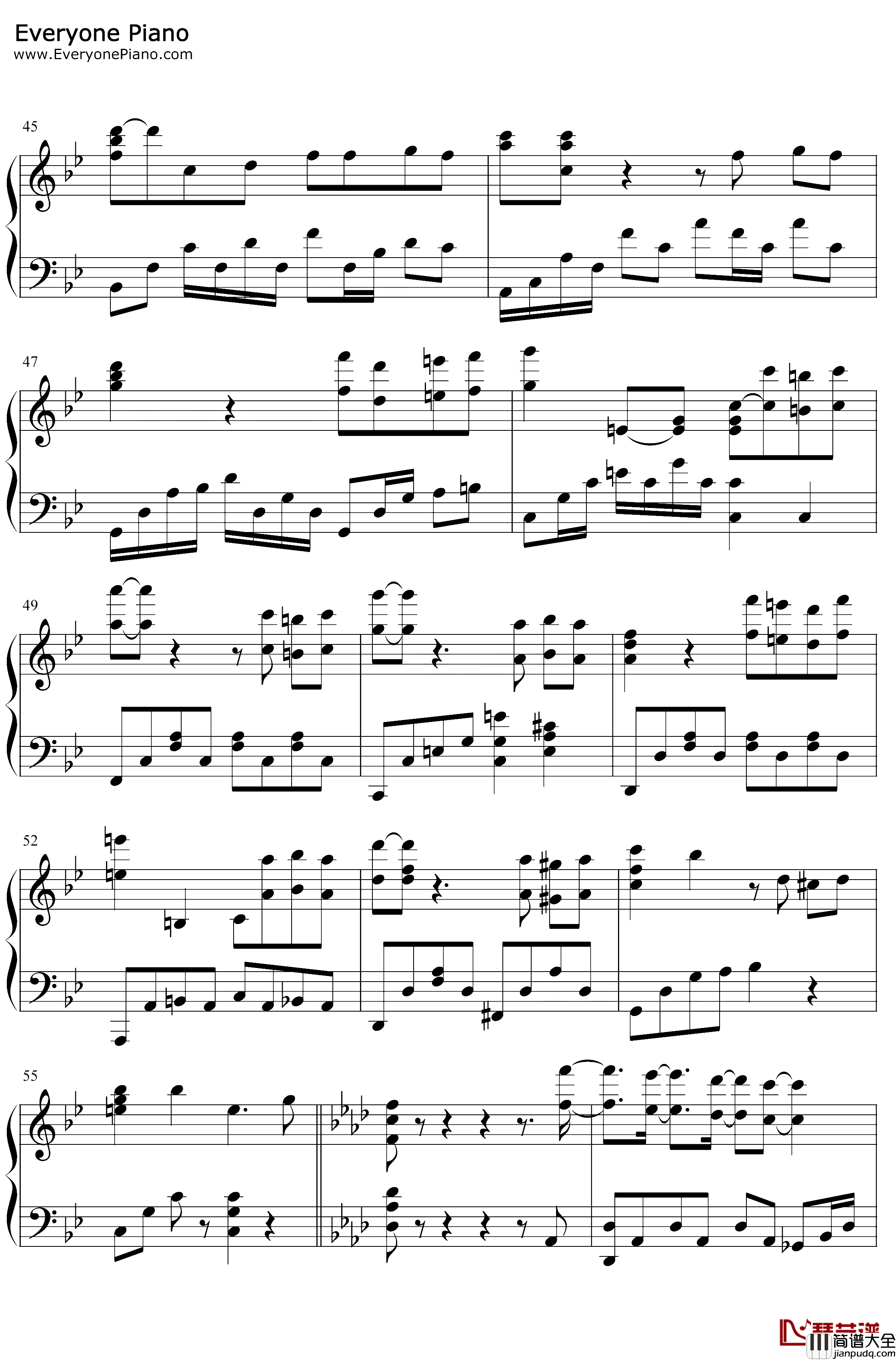 夜半歌声钢琴谱_华晨宇_华晨宇版本