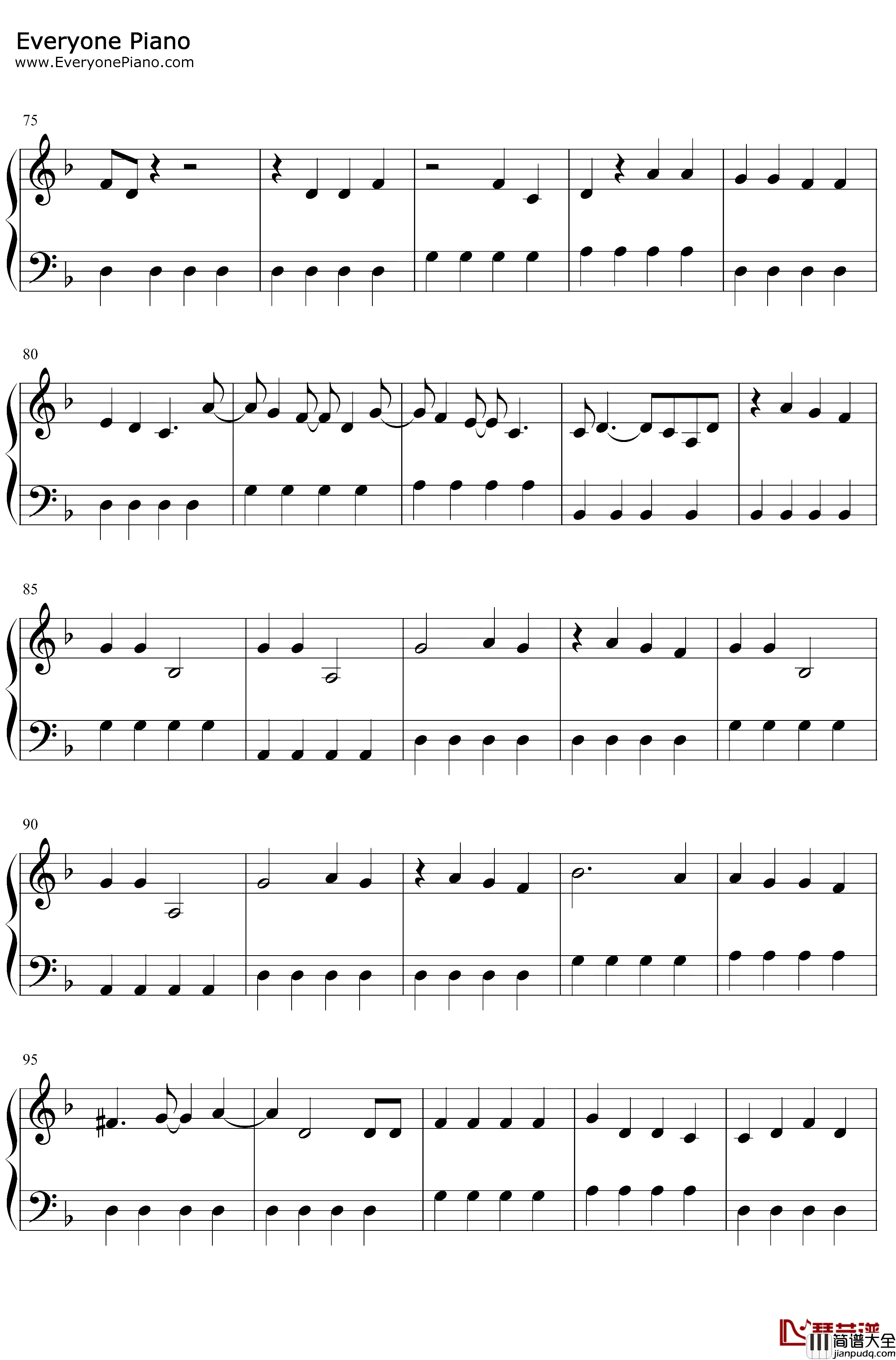 The_Other_Side钢琴谱_SZA_Justin_Timberlake_魔发精灵2世界之旅OST