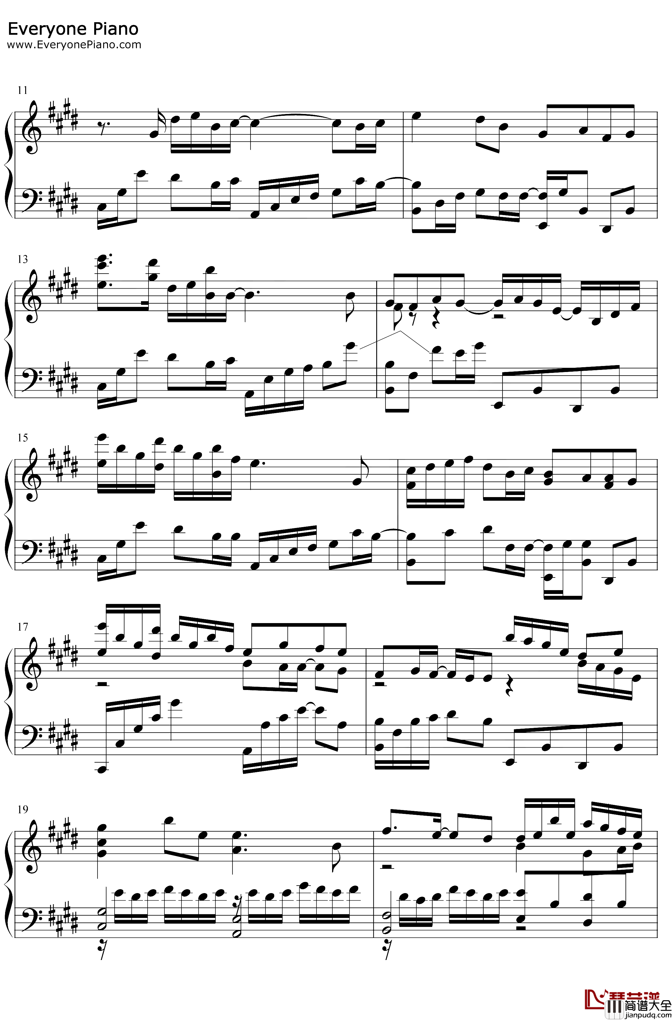 Crossing_Road钢琴谱_渕上舞_食戟之灵豪之皿ED