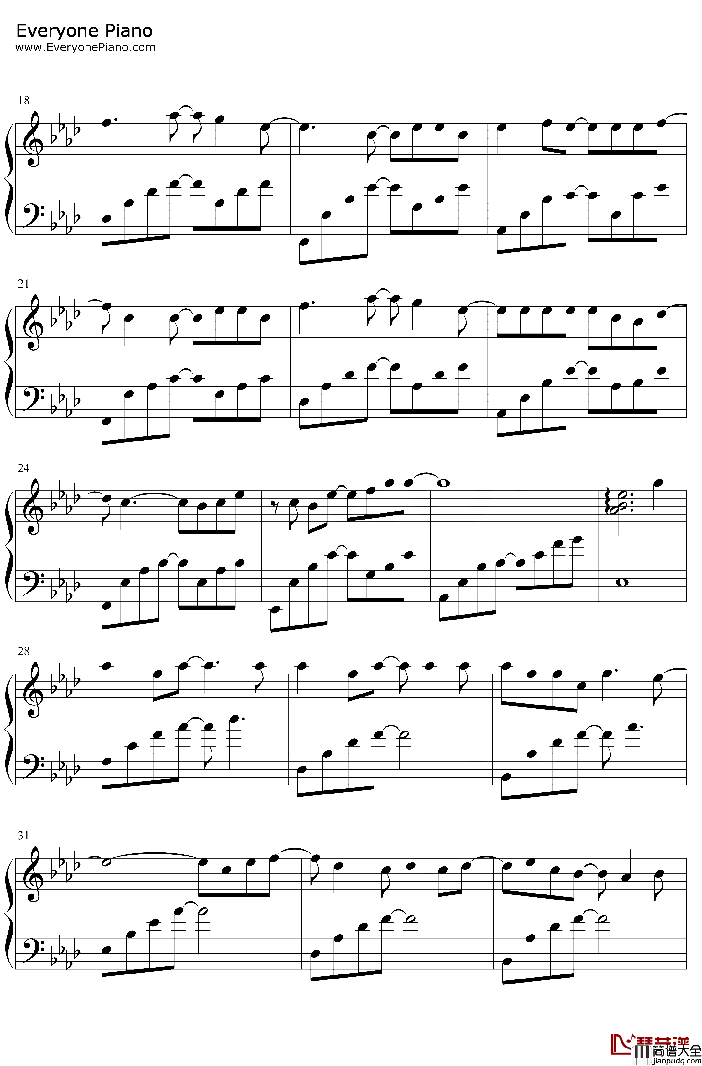 相隔千里钢琴谱_音素萱萱