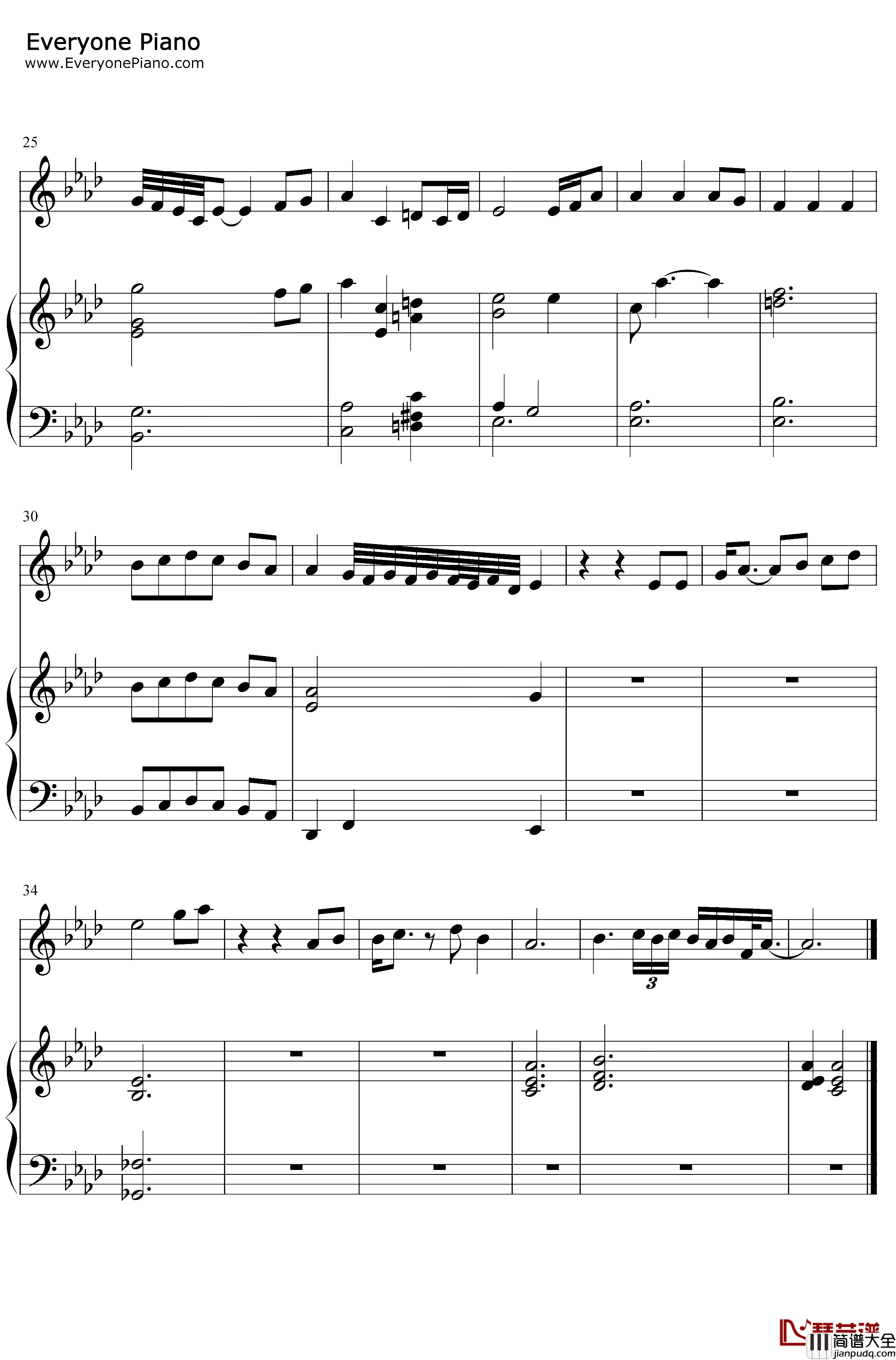 The_Star钢琴谱_DemiLovato_SpangledBanner_2020超级碗中场秀