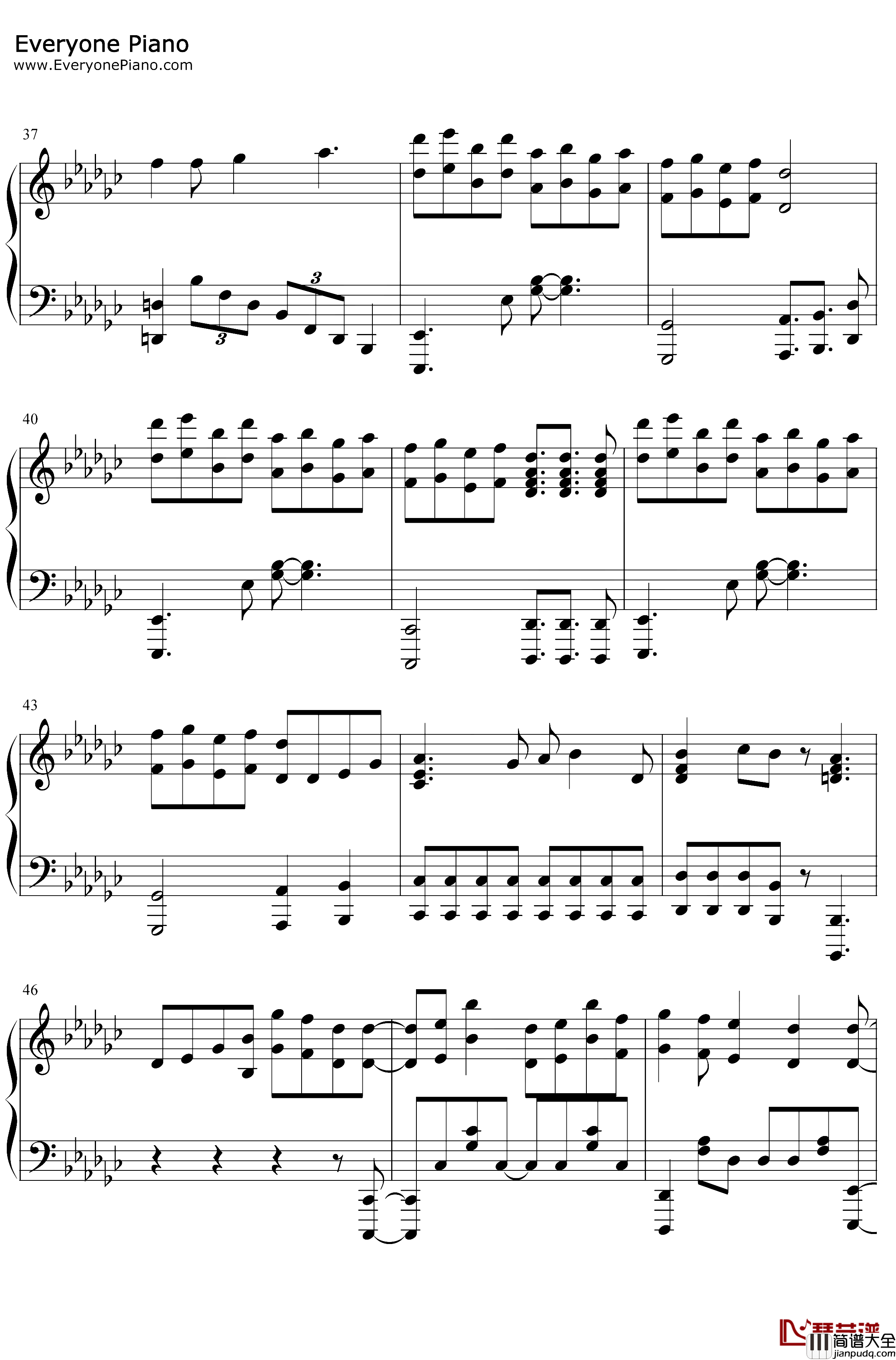 No.7钢琴谱_地缚少年乐队_地缚少年花子君OP