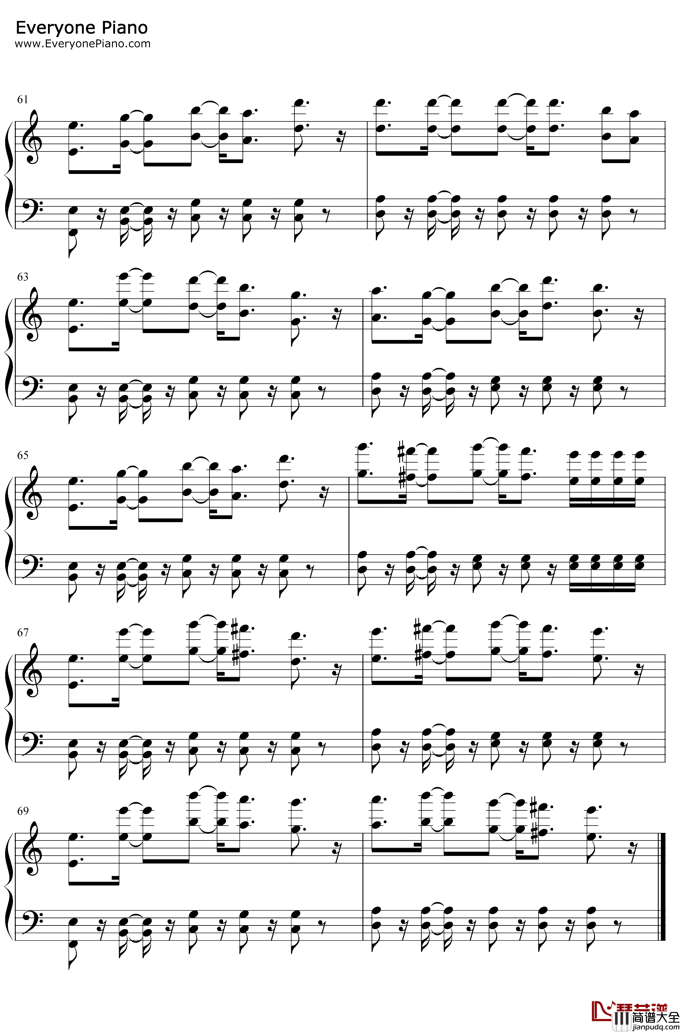 Higher钢琴谱_Tobu