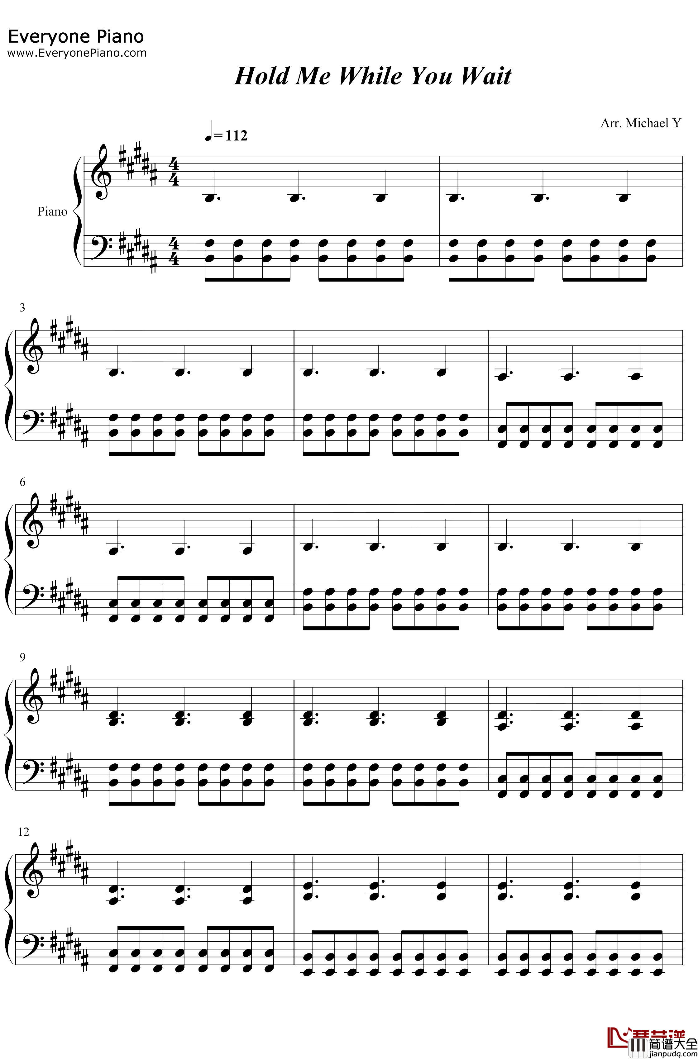 Hold_Me_While_You_Wait钢琴谱_Lewis_Capaldi