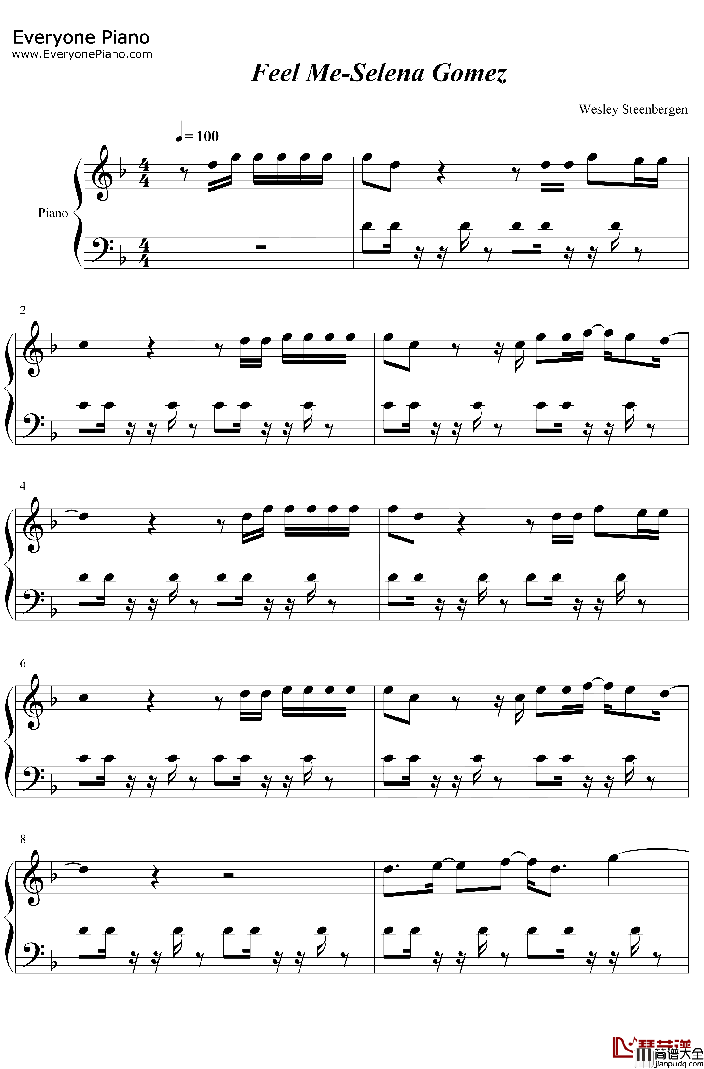 Feel_Me钢琴谱_Selena_Gomez