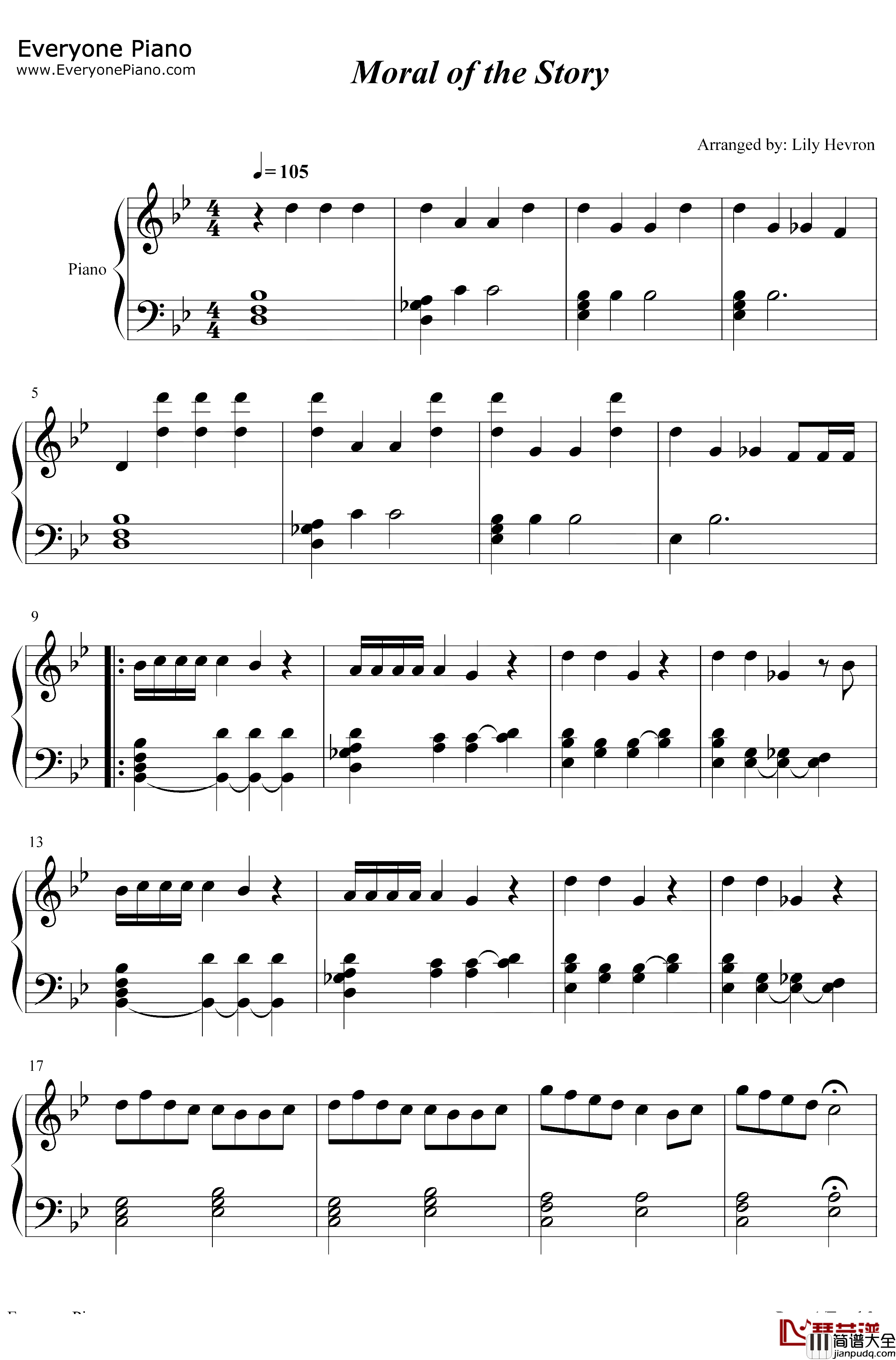 Moral_of_the_Story钢琴谱_Ashe