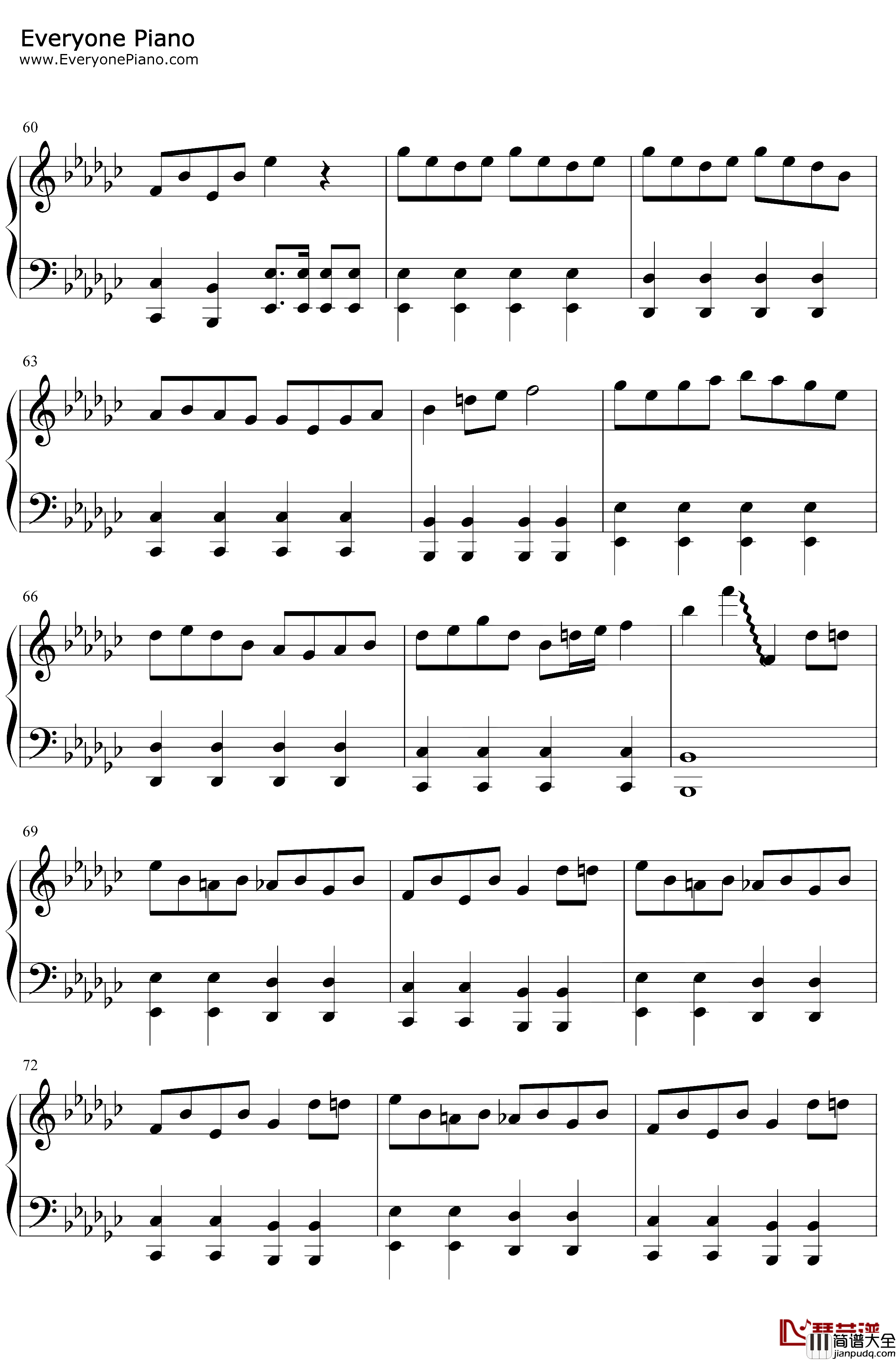 达拉崩吧钢琴谱_洛天依言和_完整好听版