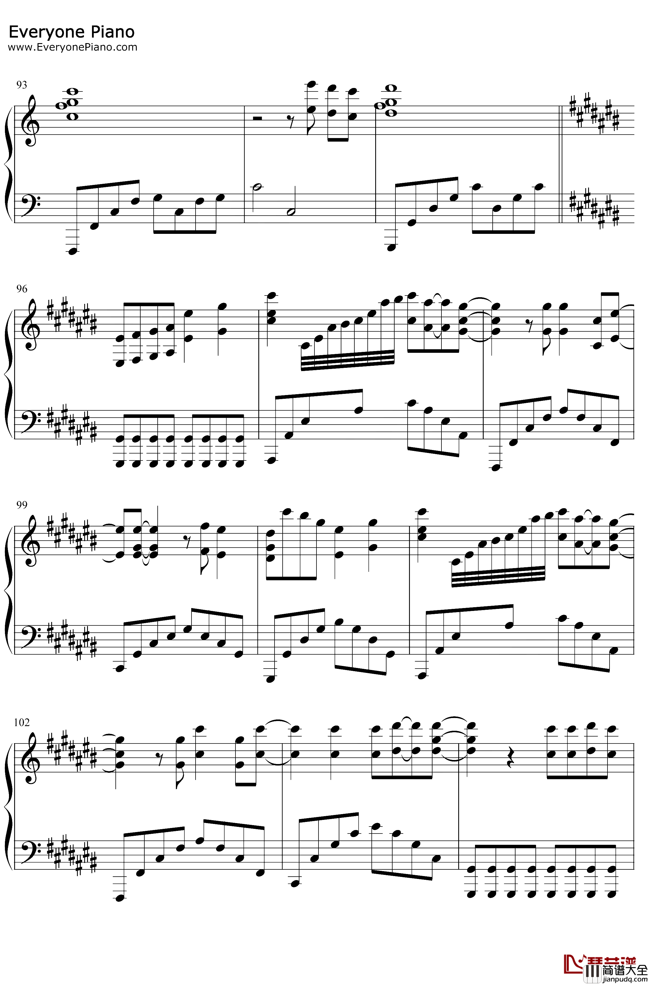 你从未离去钢琴谱_白挺_熊出没之雪岭熊风片尾曲