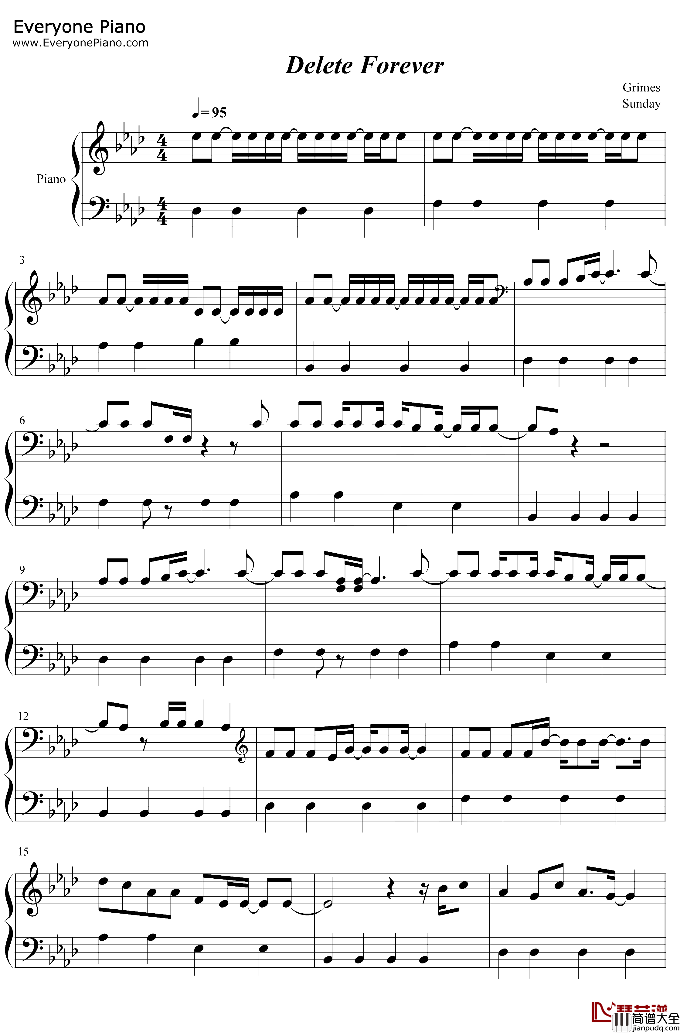 Delete_Forever钢琴谱_Grimes