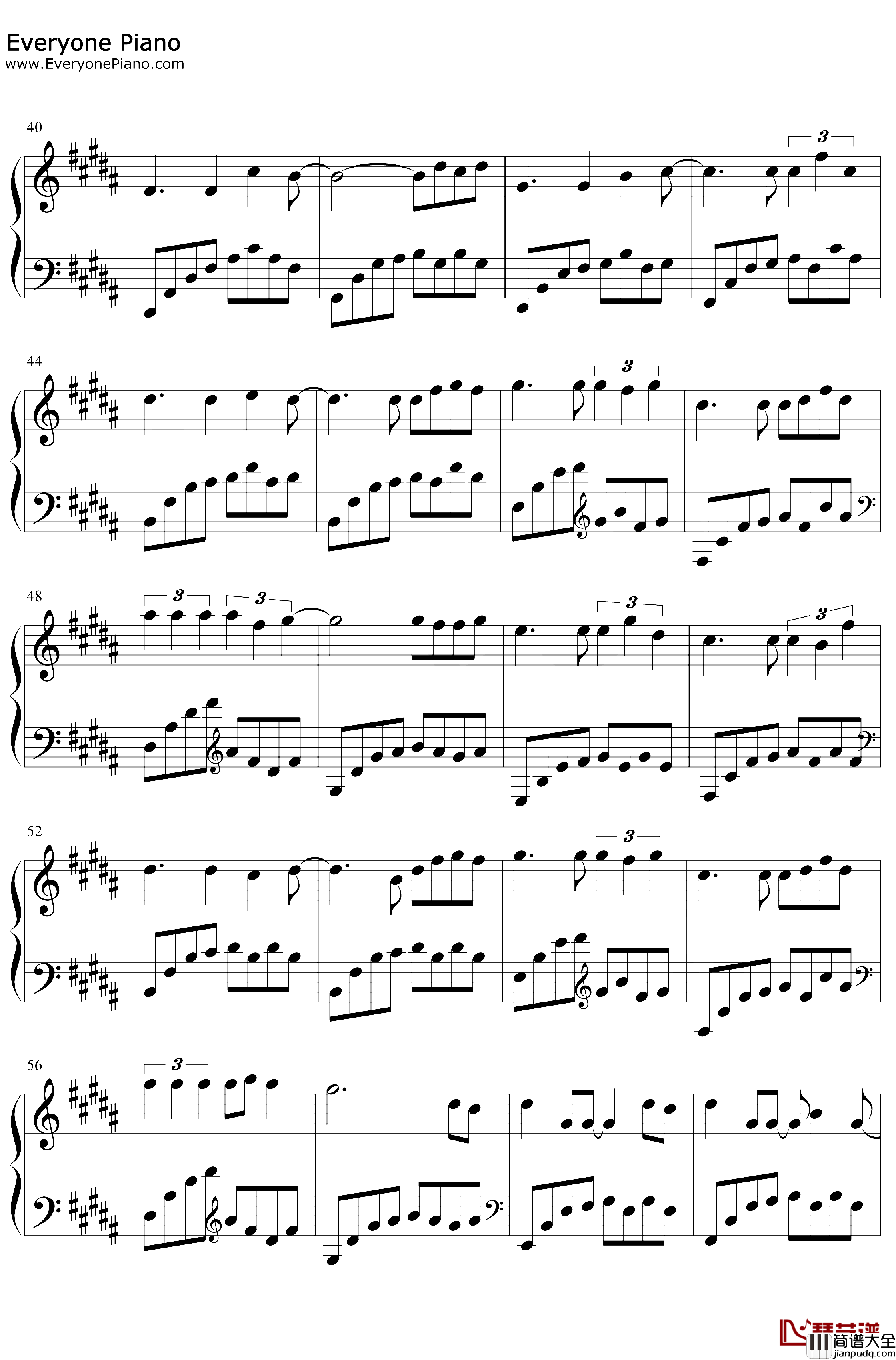 秋的思念钢琴谱_赵海洋