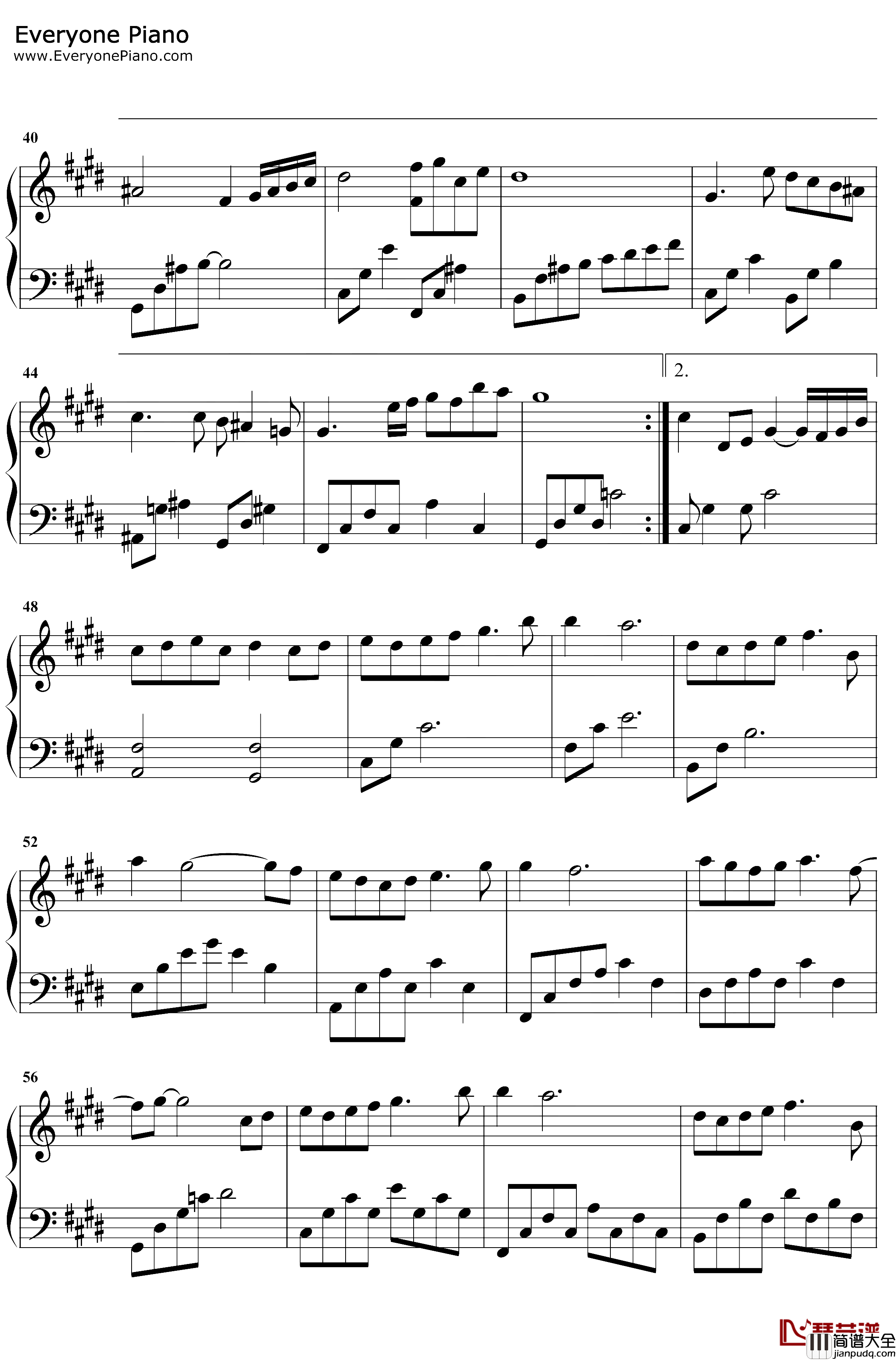 浅雪钢琴谱_李一桐_剑王朝人物曲