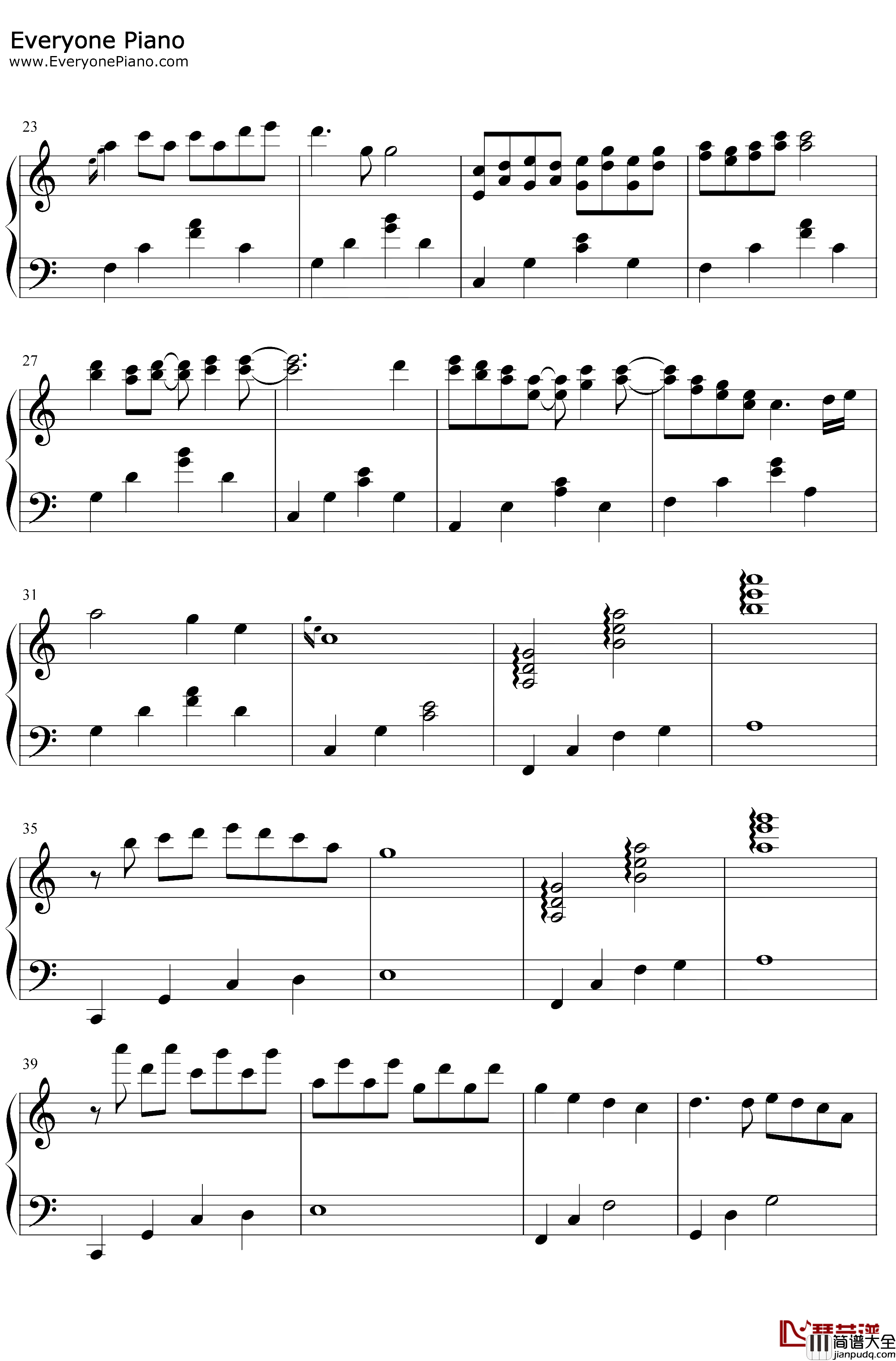 夢の歩みを見上げて钢琴谱_松本文纪_樱之诗在樱花之森上飞舞OST