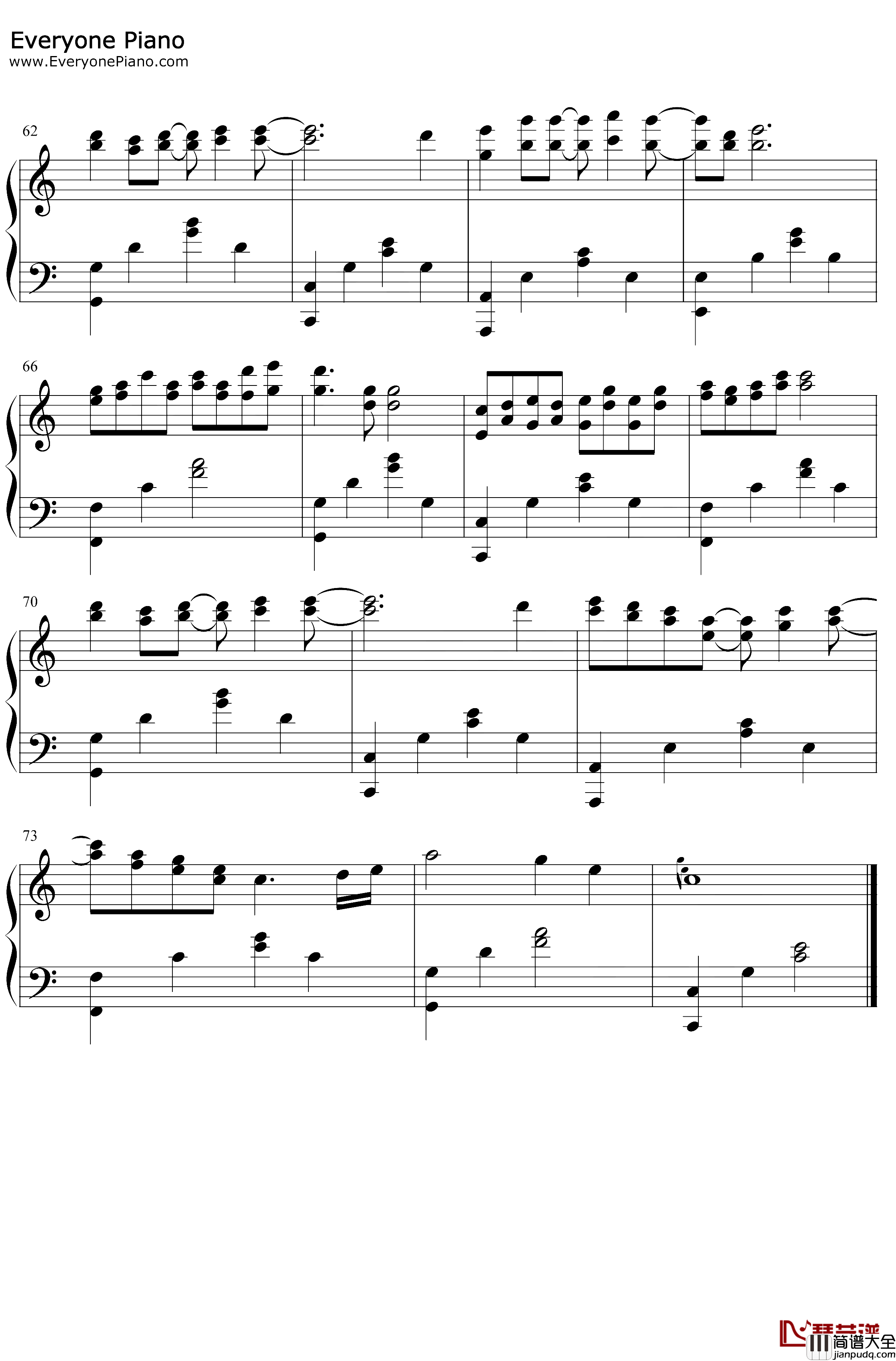 夢の歩みを見上げて钢琴谱_松本文纪_樱之诗在樱花之森上飞舞OST