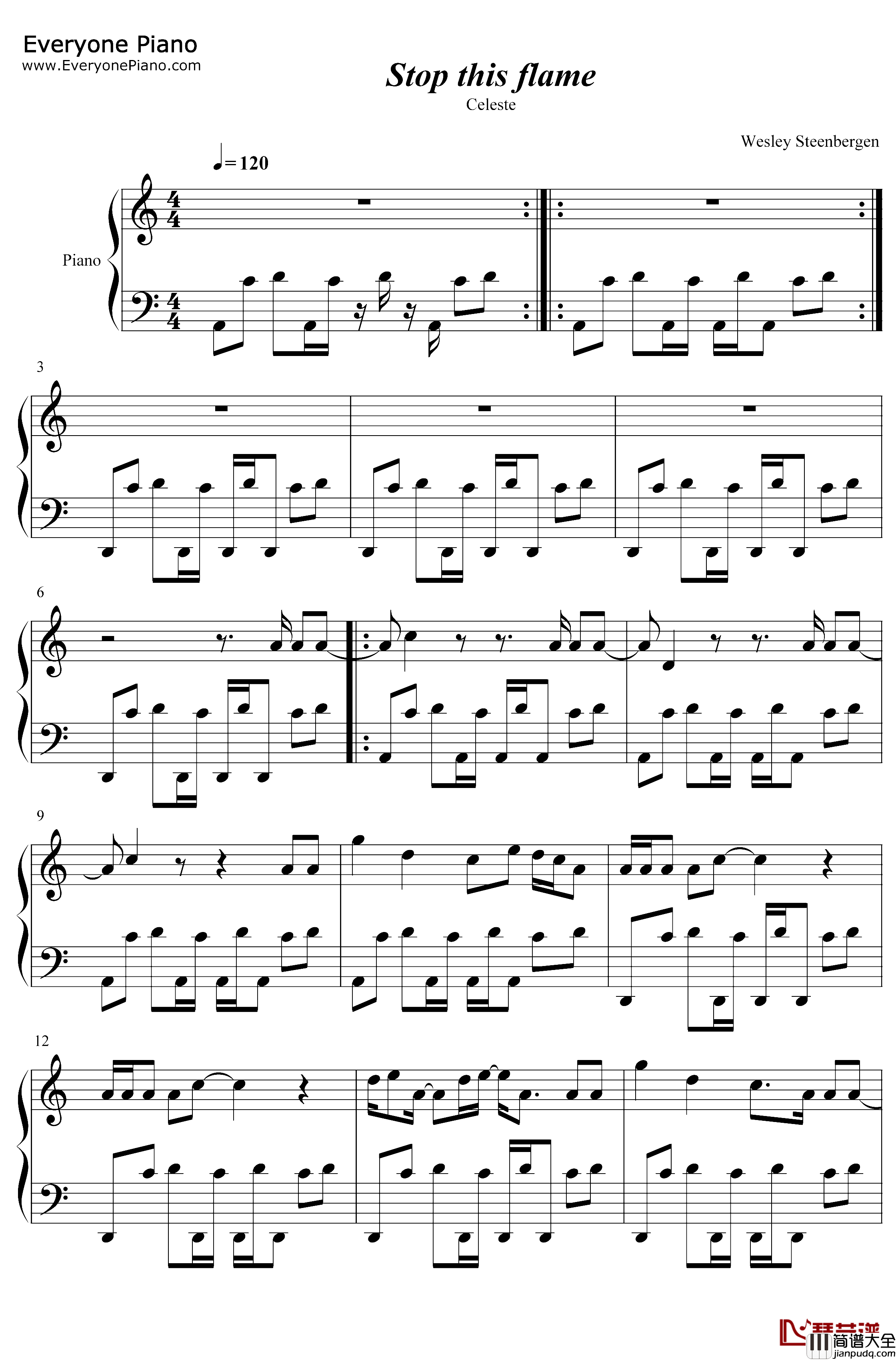 Stop_This_Flame钢琴谱_Celeste