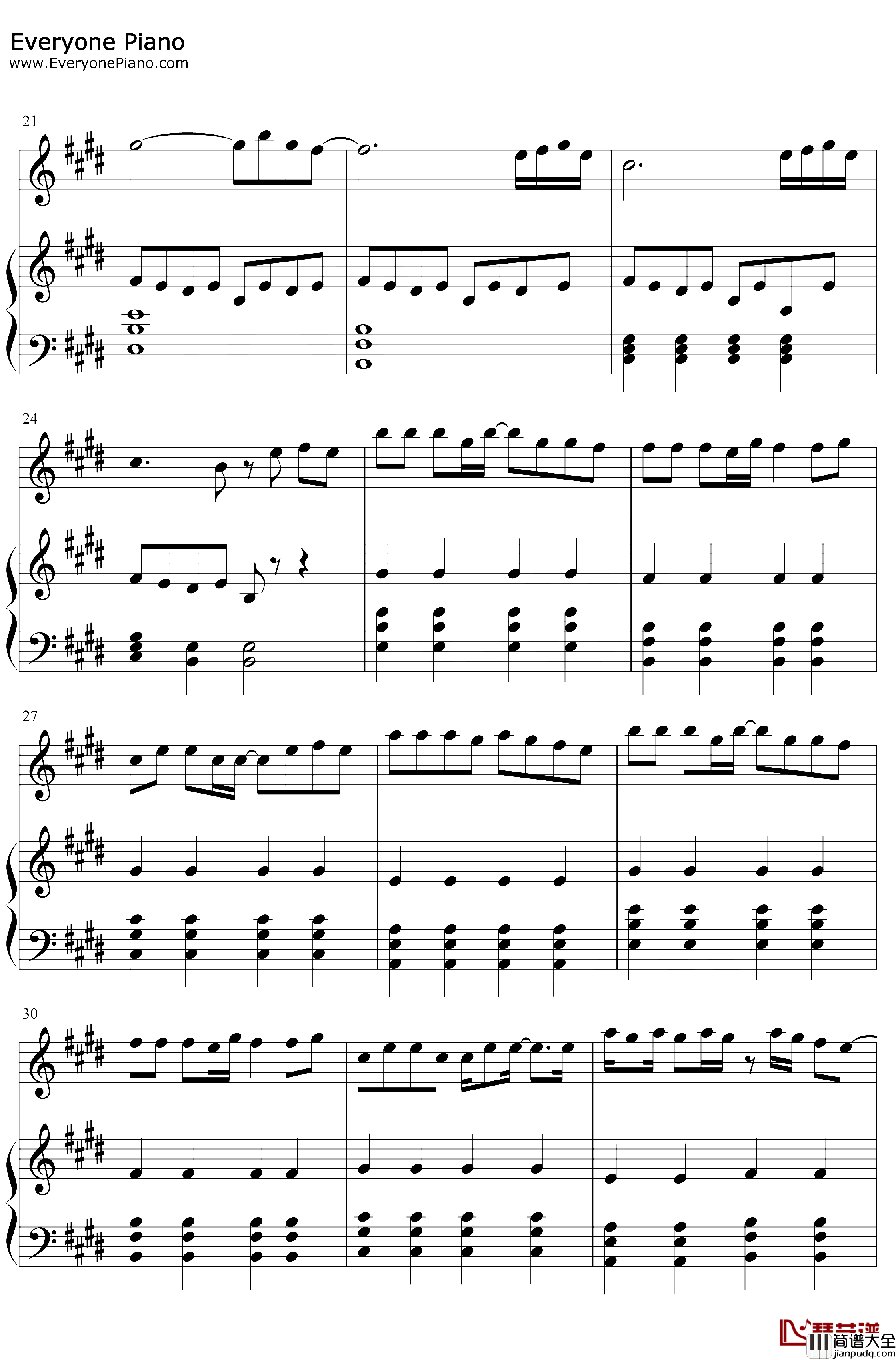 少年钢琴谱_梦然_弹唱版