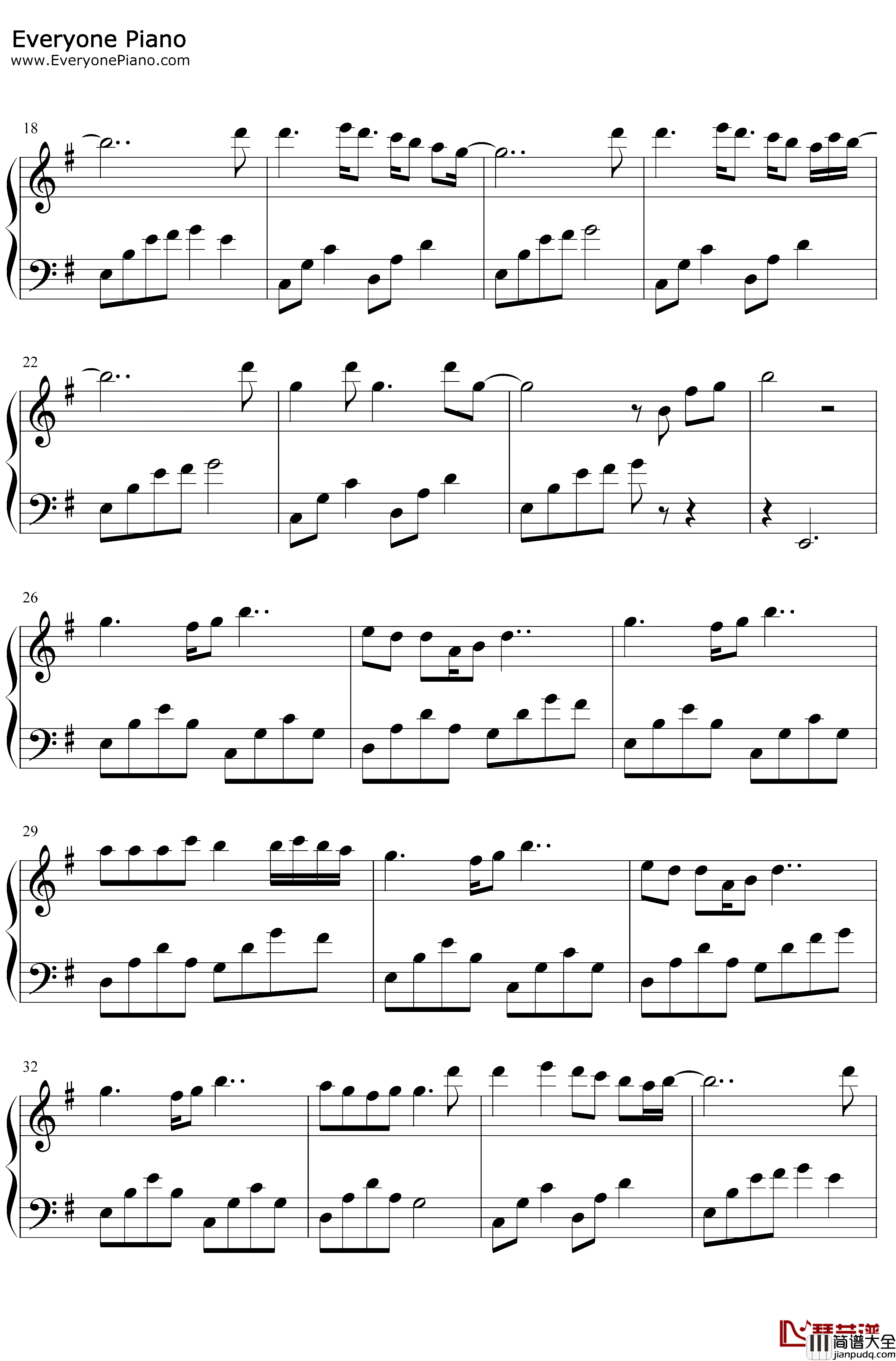 曾经拥有钢琴谱_未知_曾经拥有