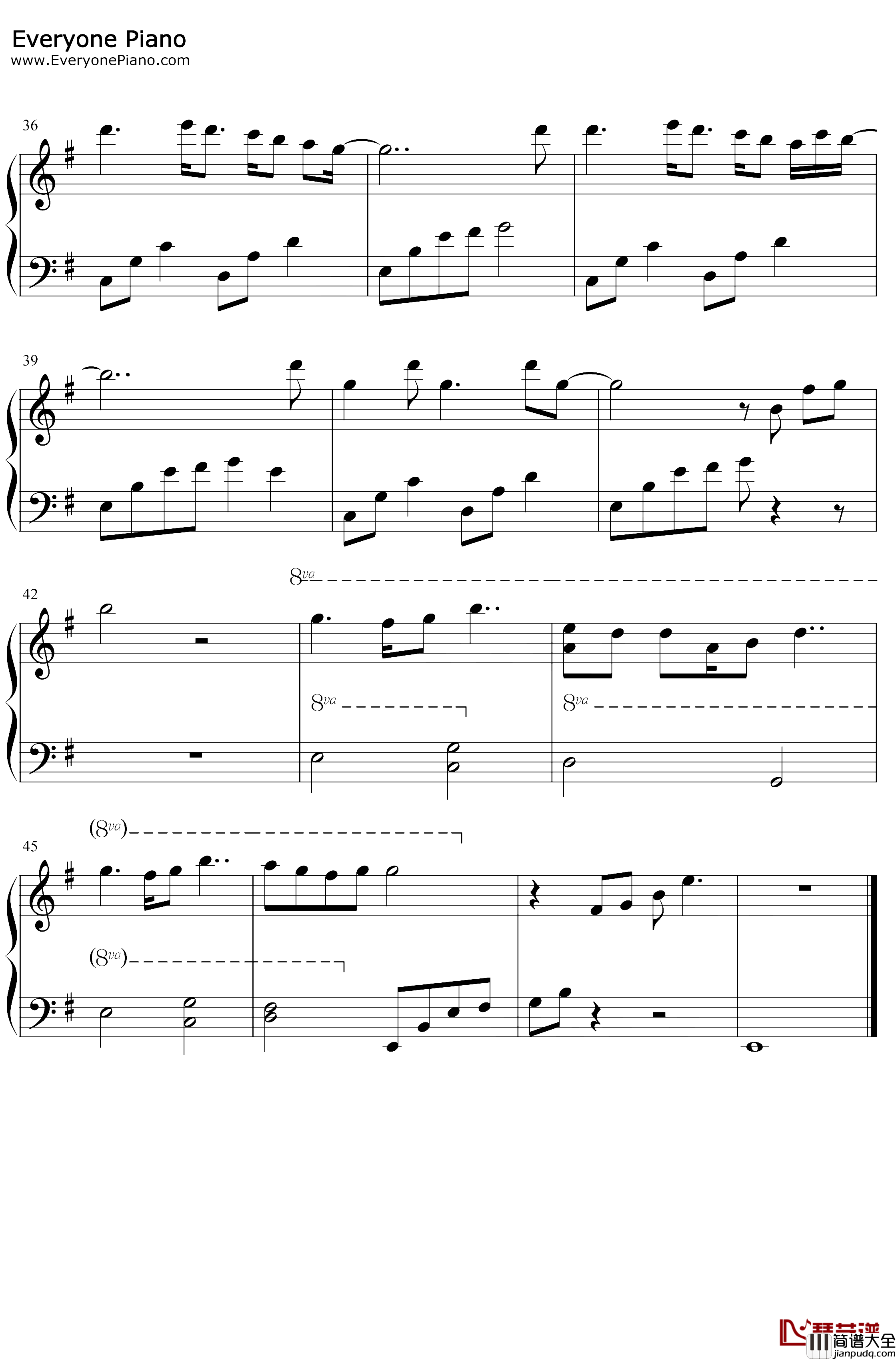 曾经拥有钢琴谱_未知_曾经拥有