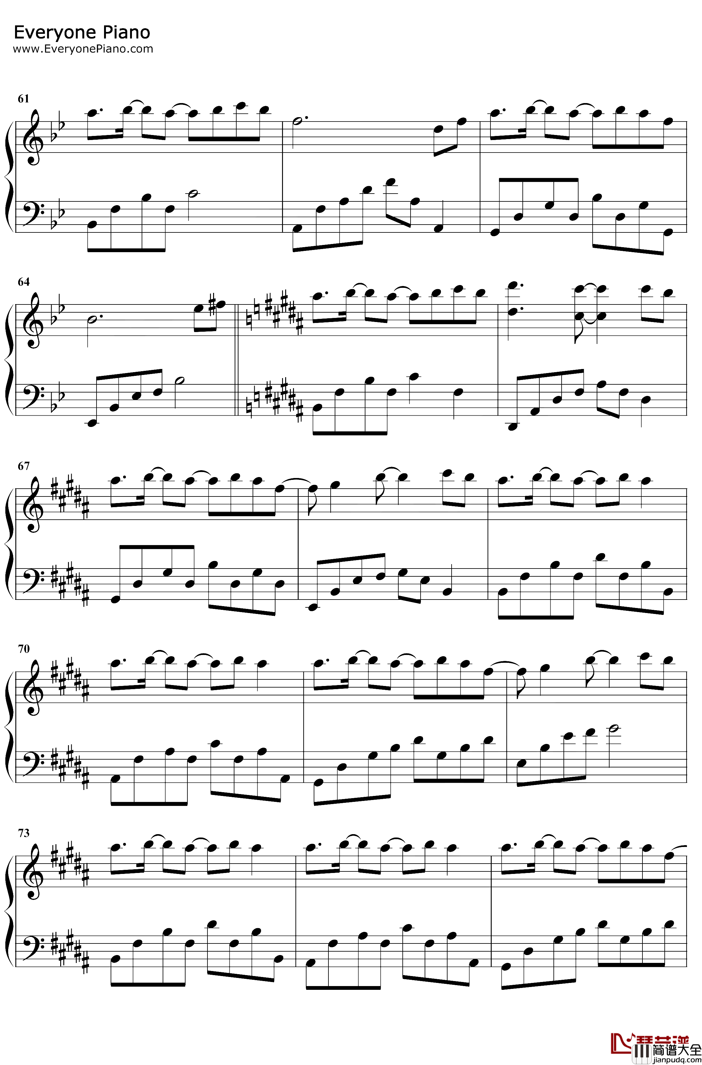 好想好想你钢琴谱_邓紫棋