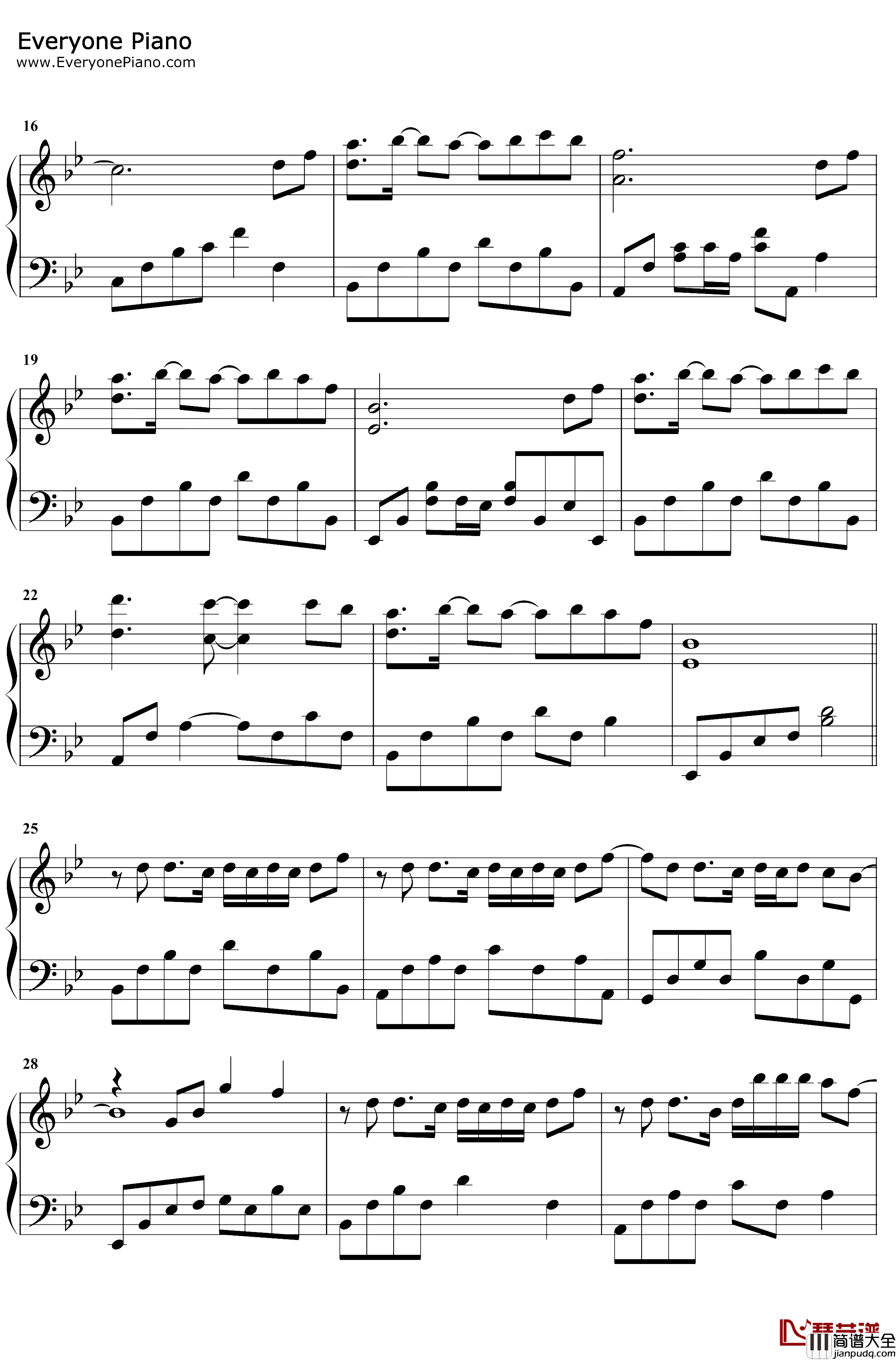 好想好想你钢琴谱_邓紫棋