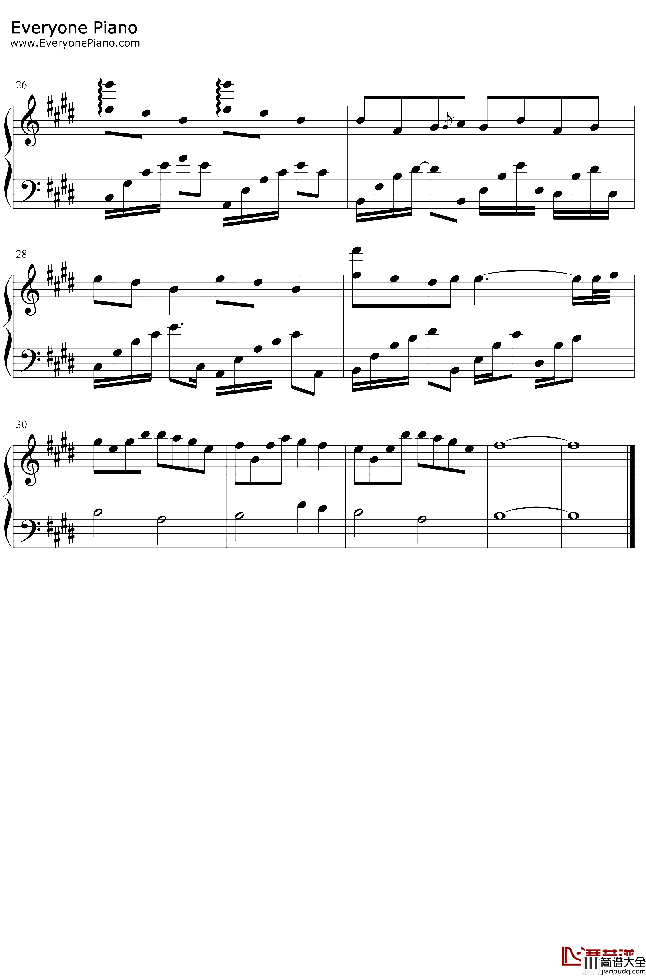 山海不可平钢琴谱_CMJ