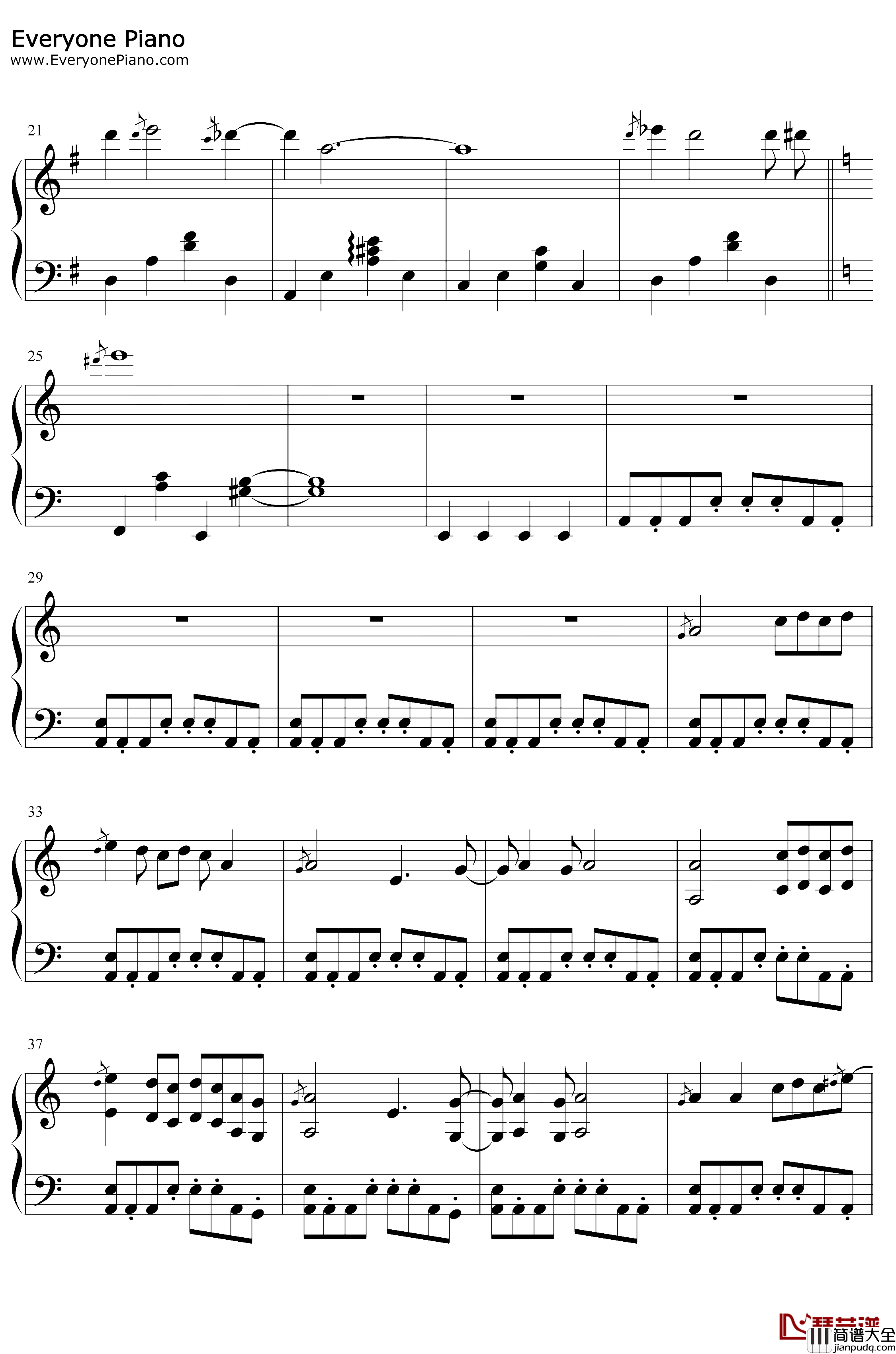 荒野魂斗罗钢琴谱_华晨宇