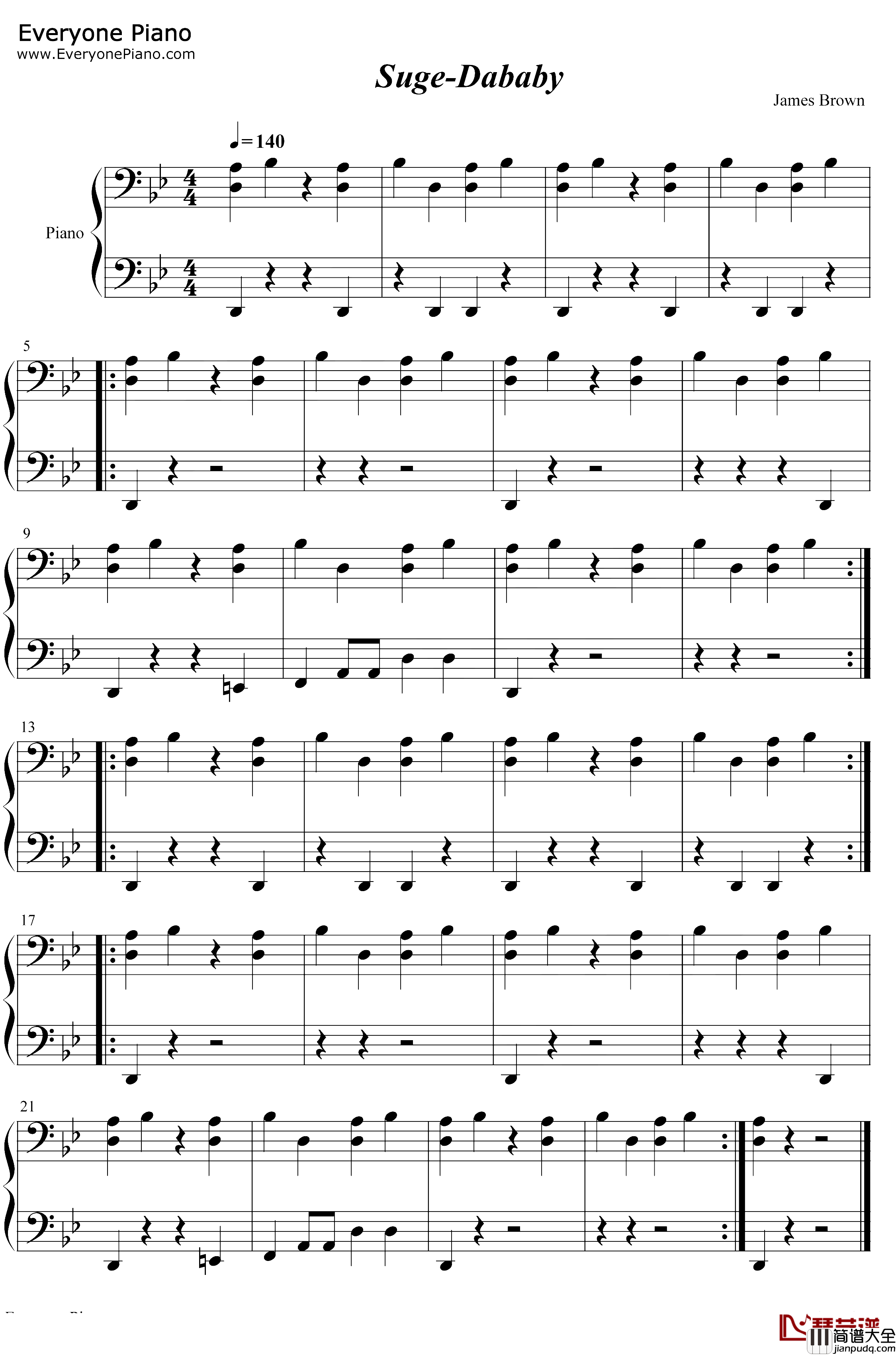 Suge钢琴谱_Dababy