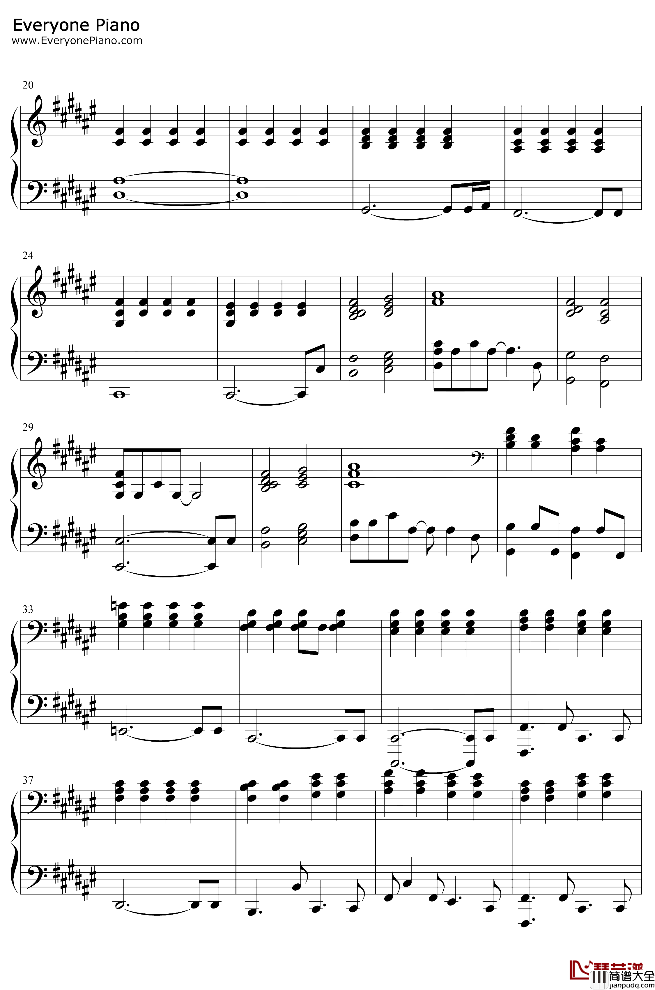 你要相信这不是最后一天钢琴谱_华晨宇_弹唱伴奏谱