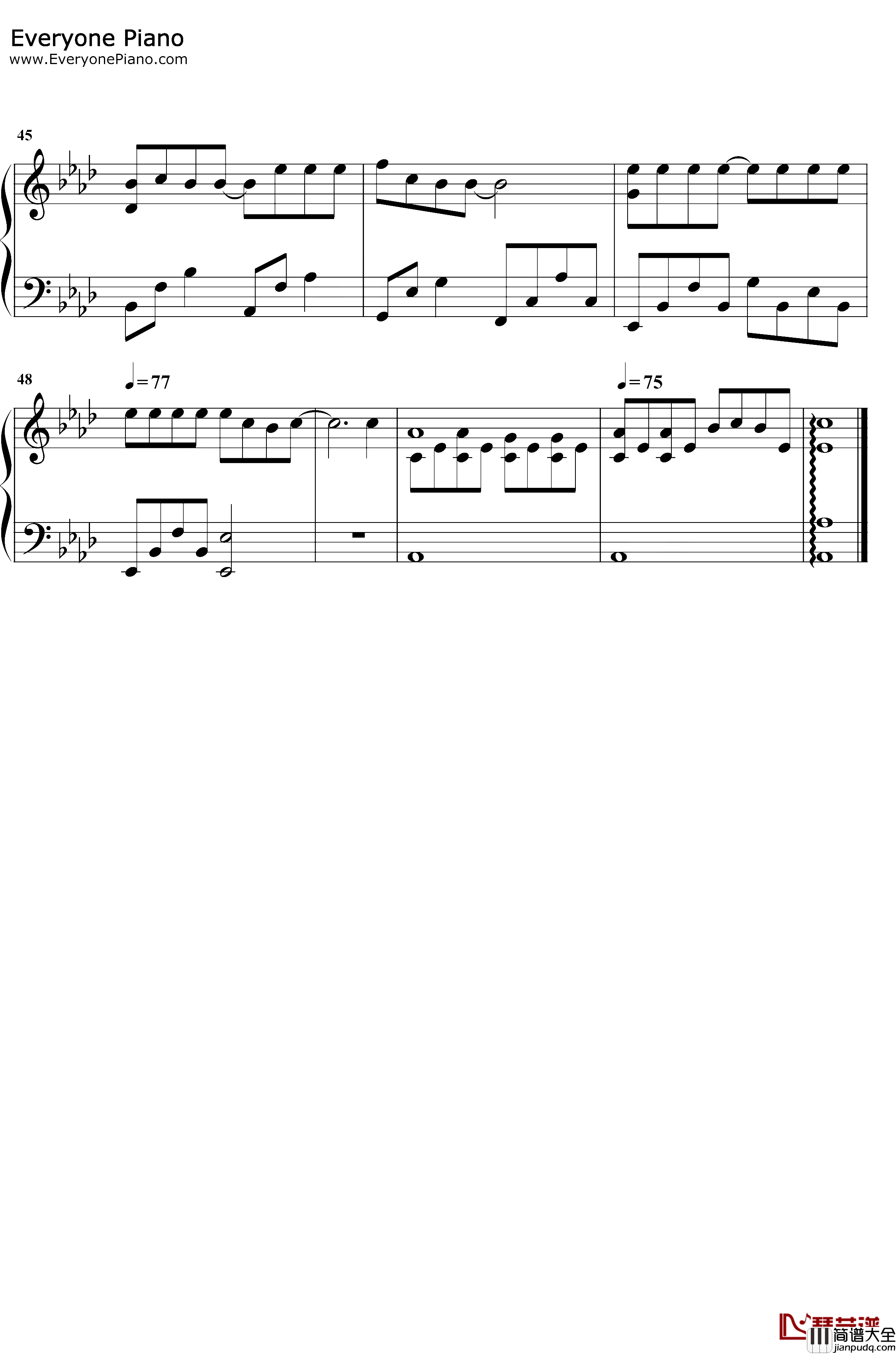 LastDance钢琴谱_伍佰_想见你插曲