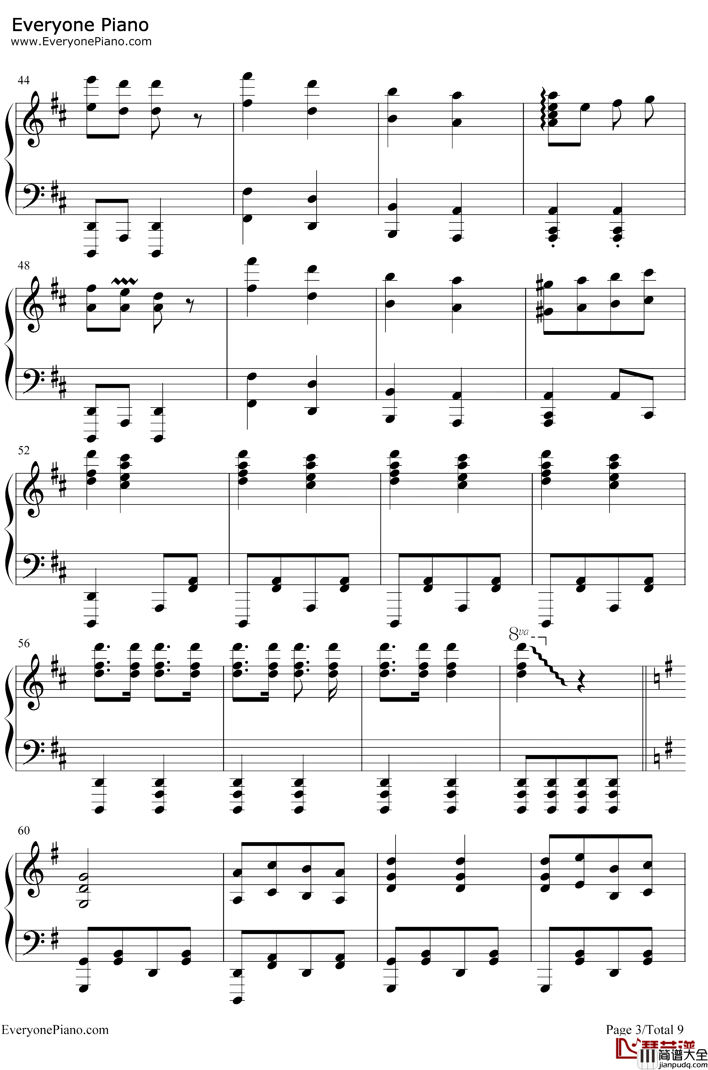 康康舞曲钢琴谱_雅克·奥芬巴赫_触手猴版_天堂与地狱序曲_地狱中的奥菲欧序曲