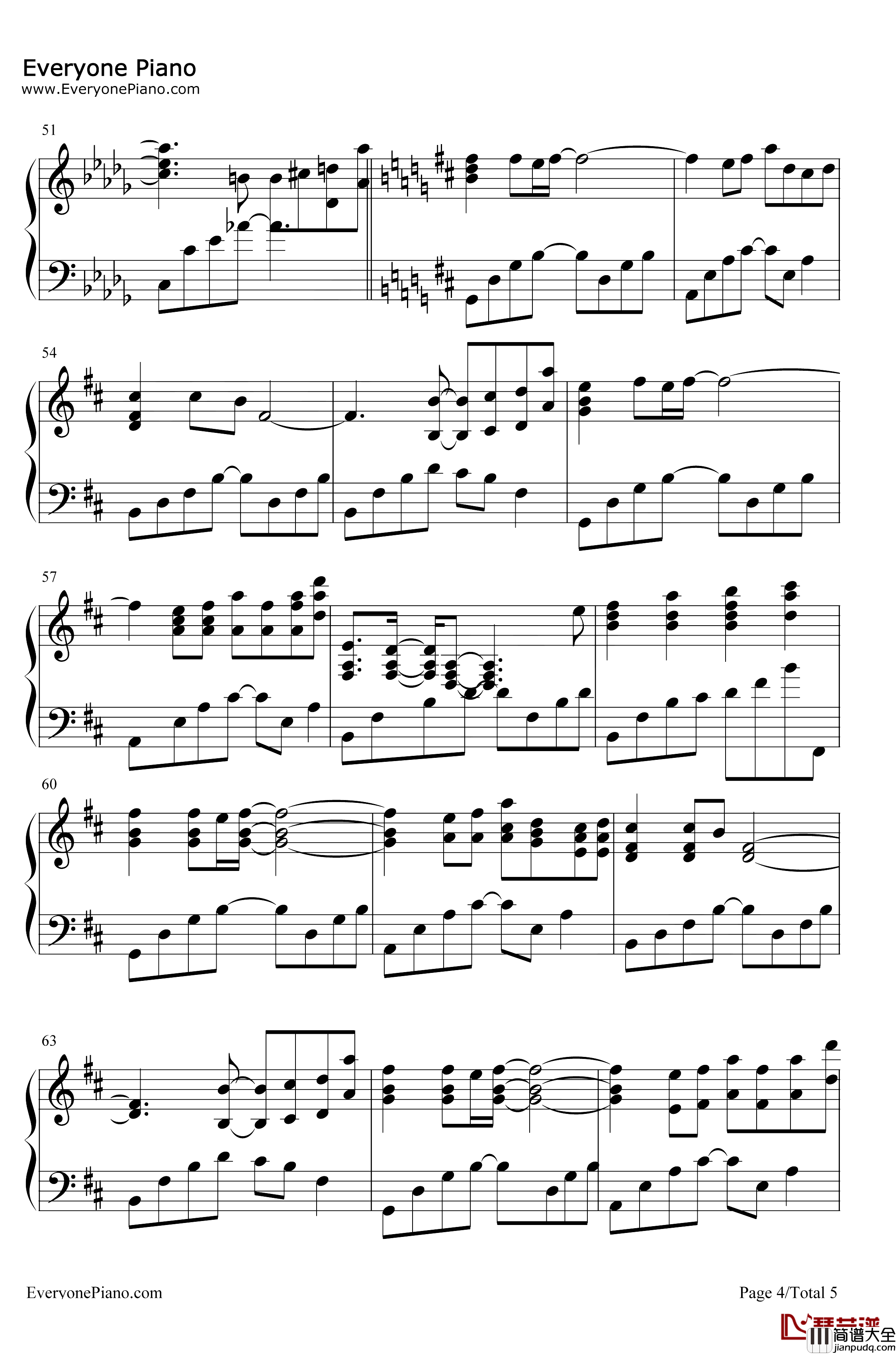 鸟之诗钢琴谱_Lia_柔情好听版