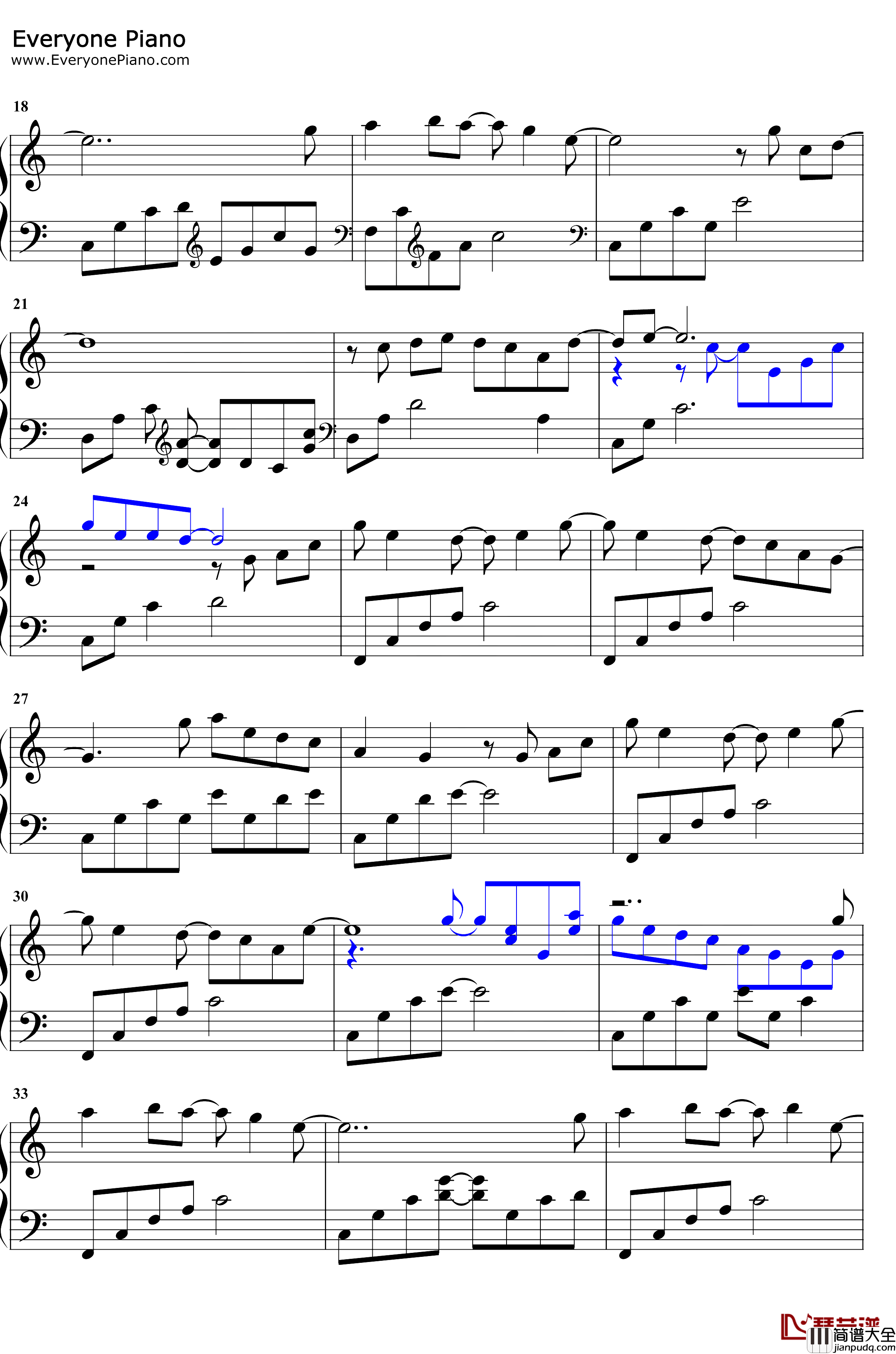 生命之河钢琴谱_王菲那英_夺冠片尾曲