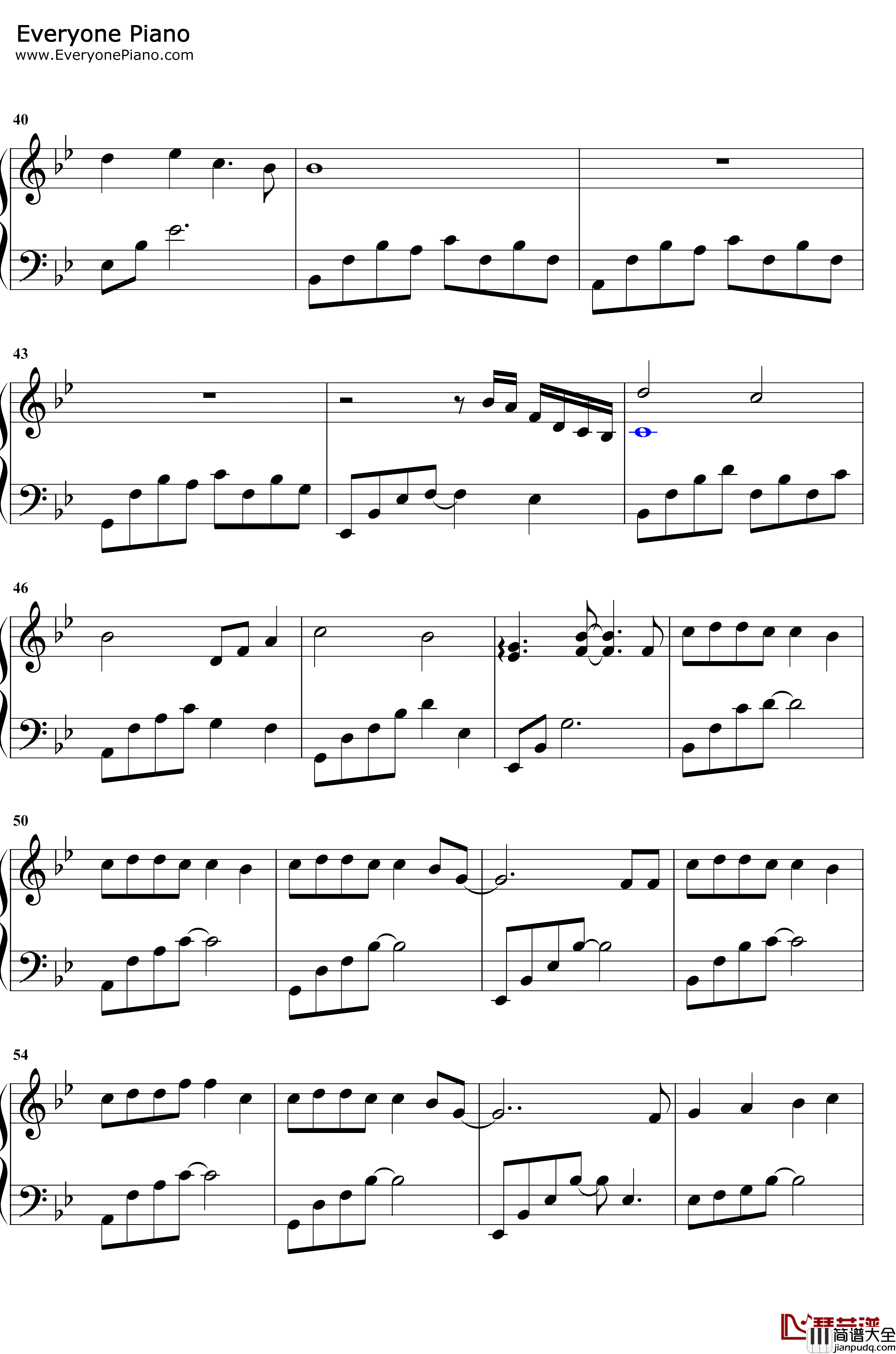 一样美丽钢琴谱_周兴哲