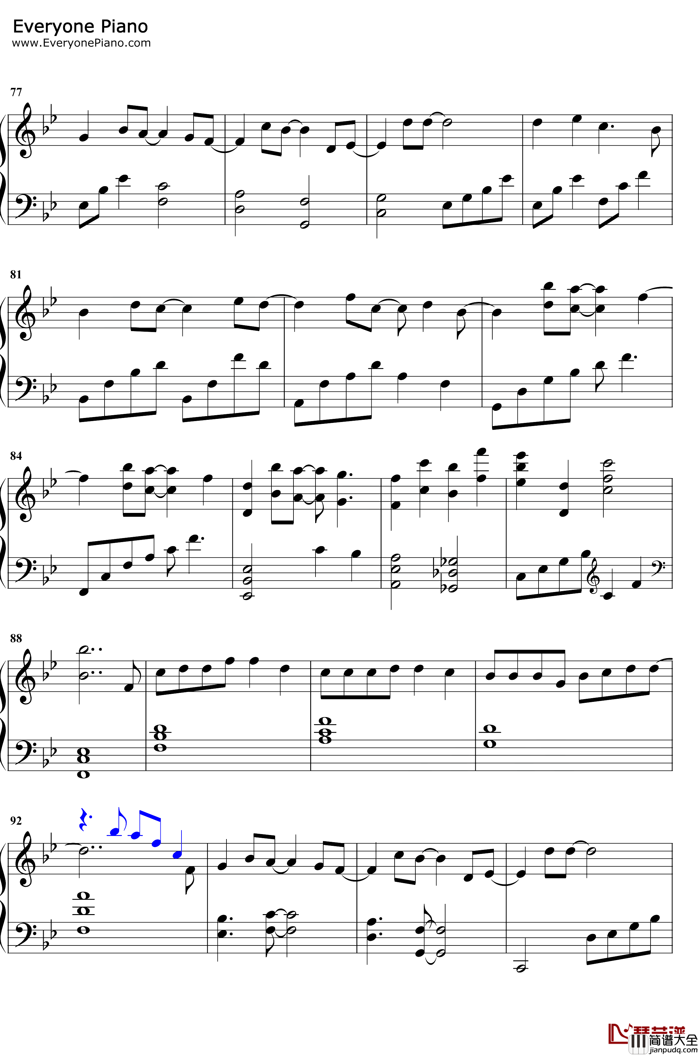 一样美丽钢琴谱_周兴哲