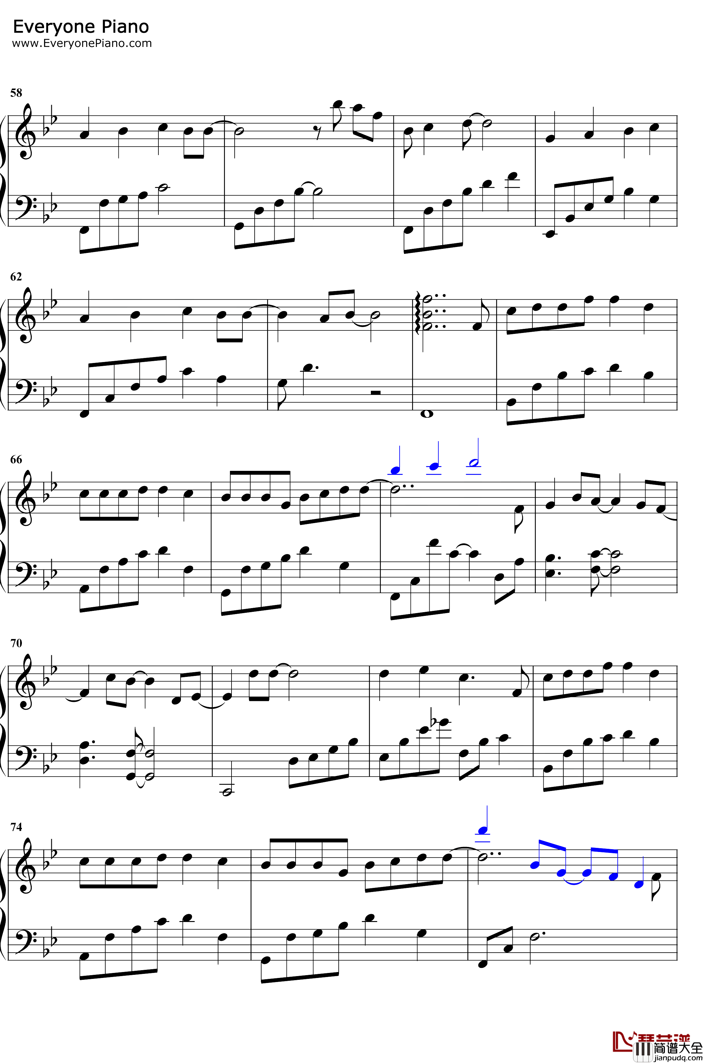 一样美丽钢琴谱_周兴哲