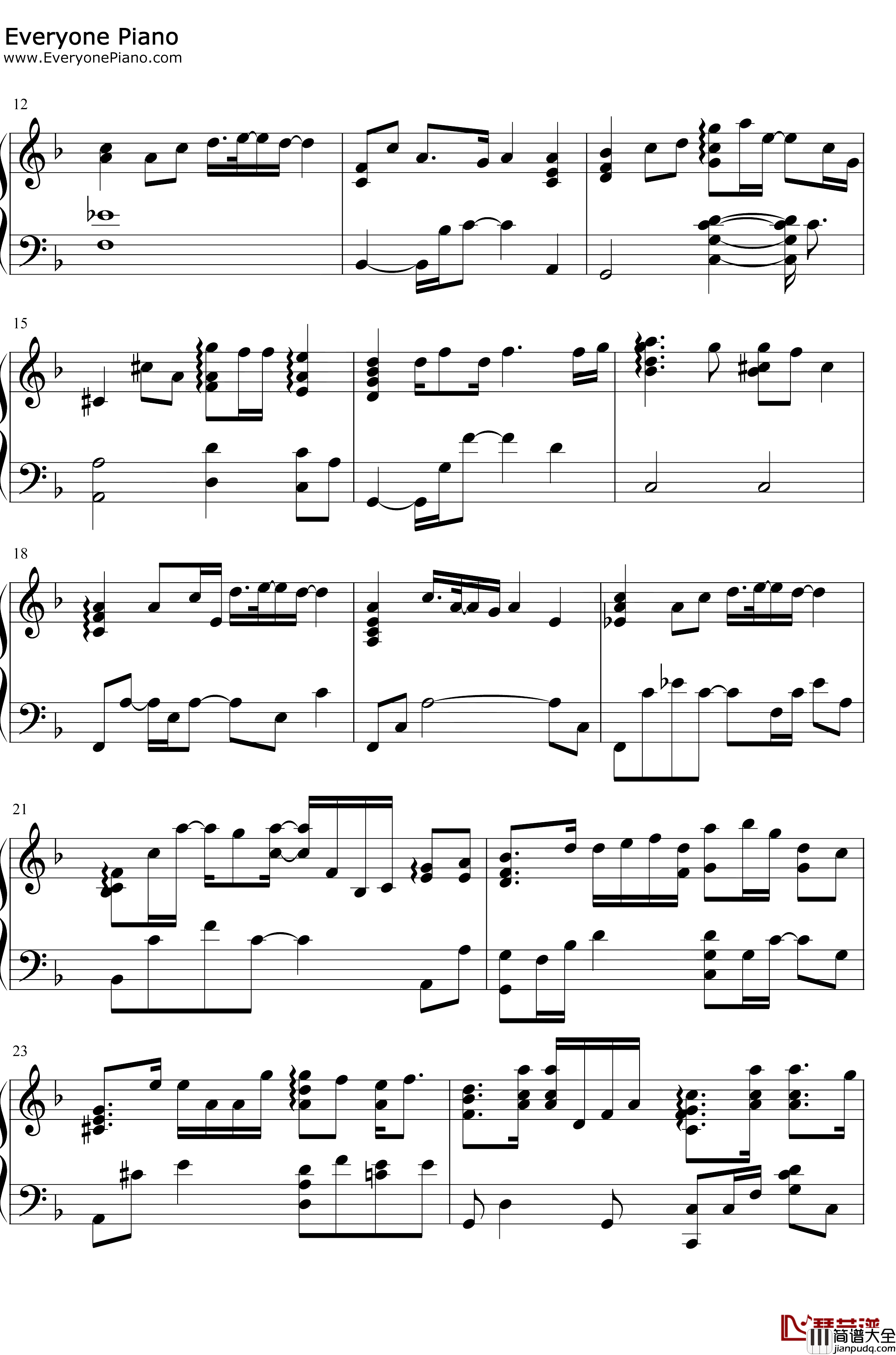 大眠钢琴谱_小乐哥王心凌_都快忘了怎样恋一个爱我被虚度了的青春_抖音热歌