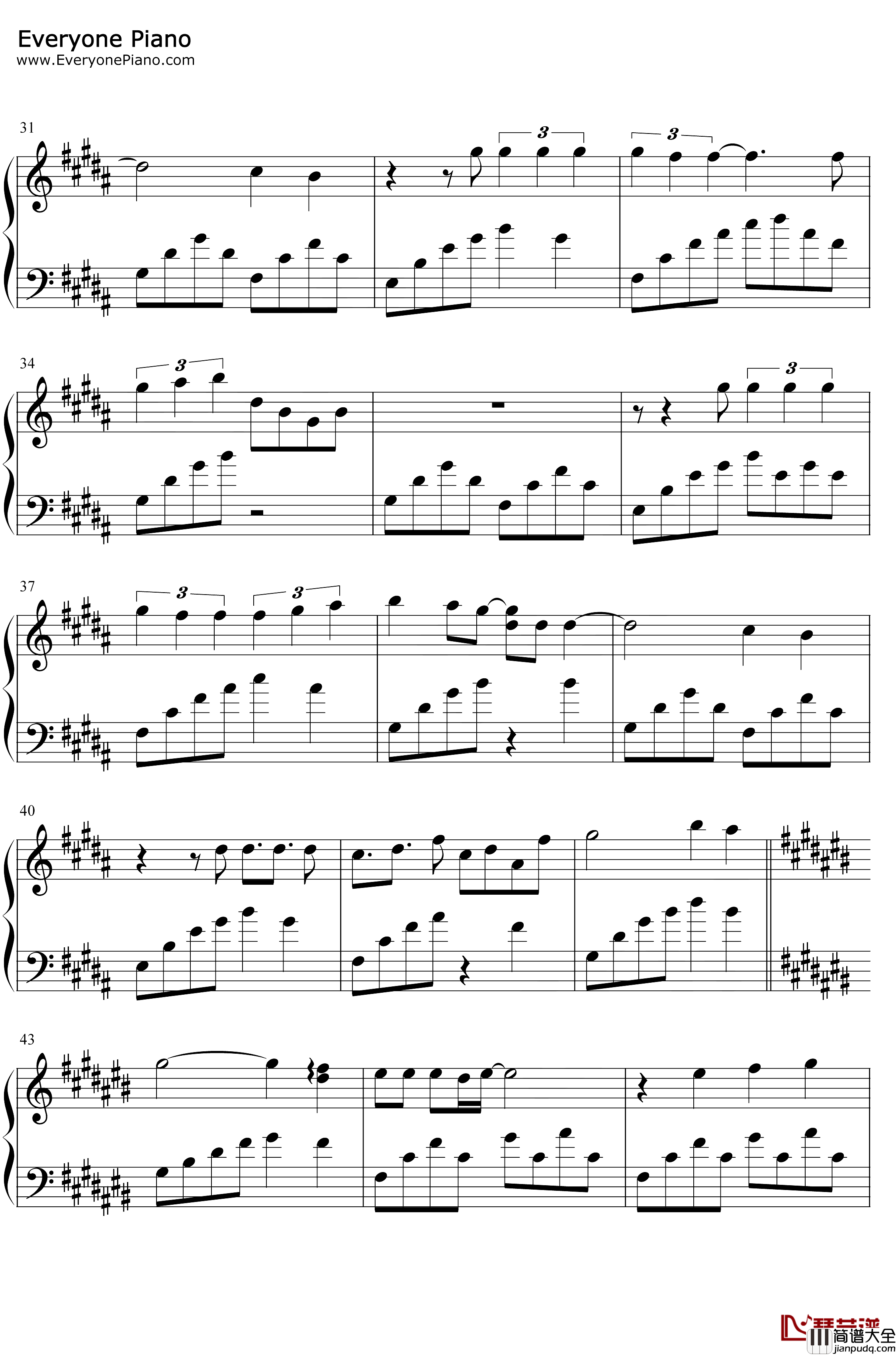 鸟之诗钢琴谱_Lia_伤感抒情版_鳥の詩_とりのうた