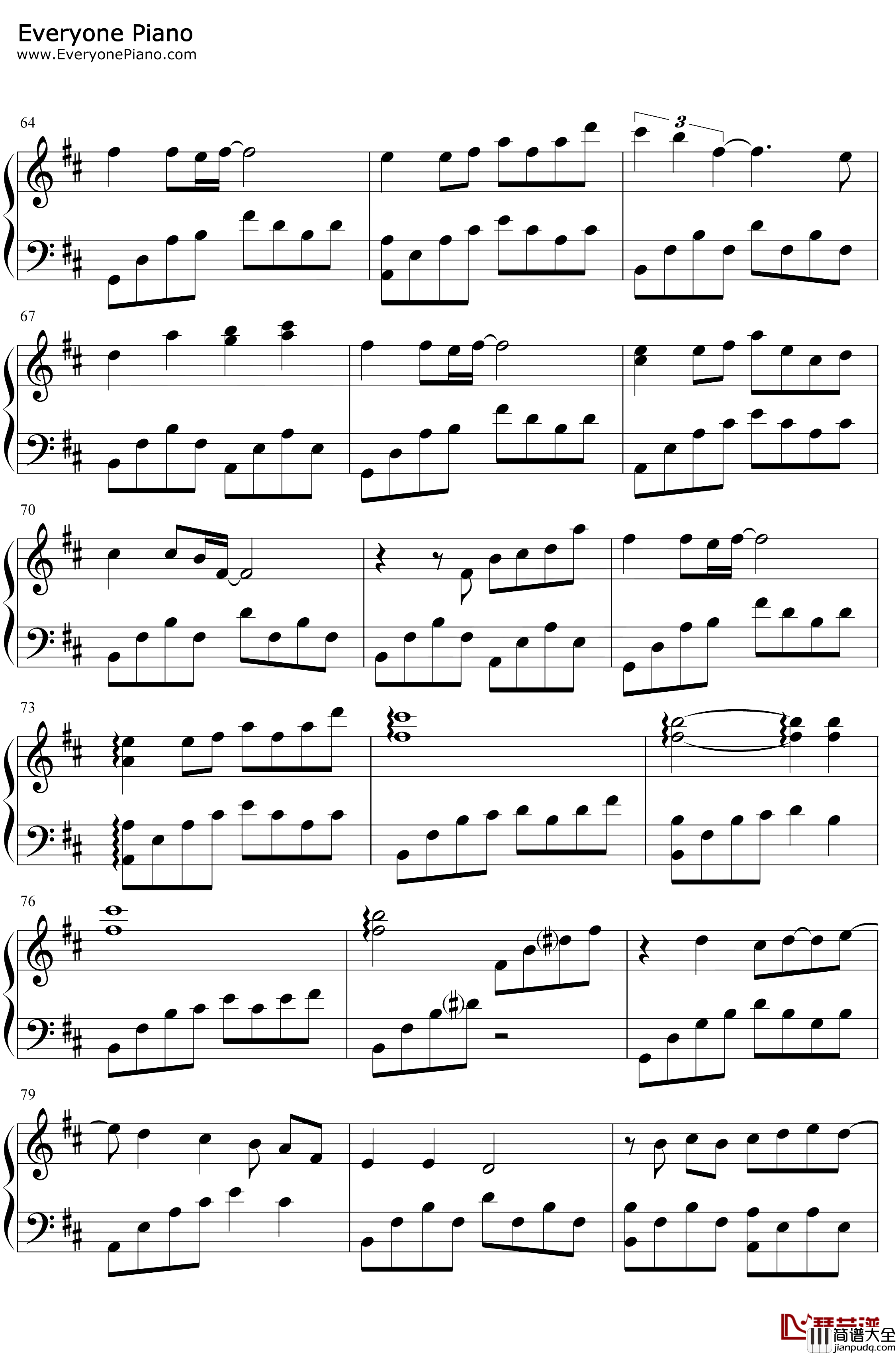 鸟之诗钢琴谱_Lia_伤感抒情版_鳥の詩_とりのうた