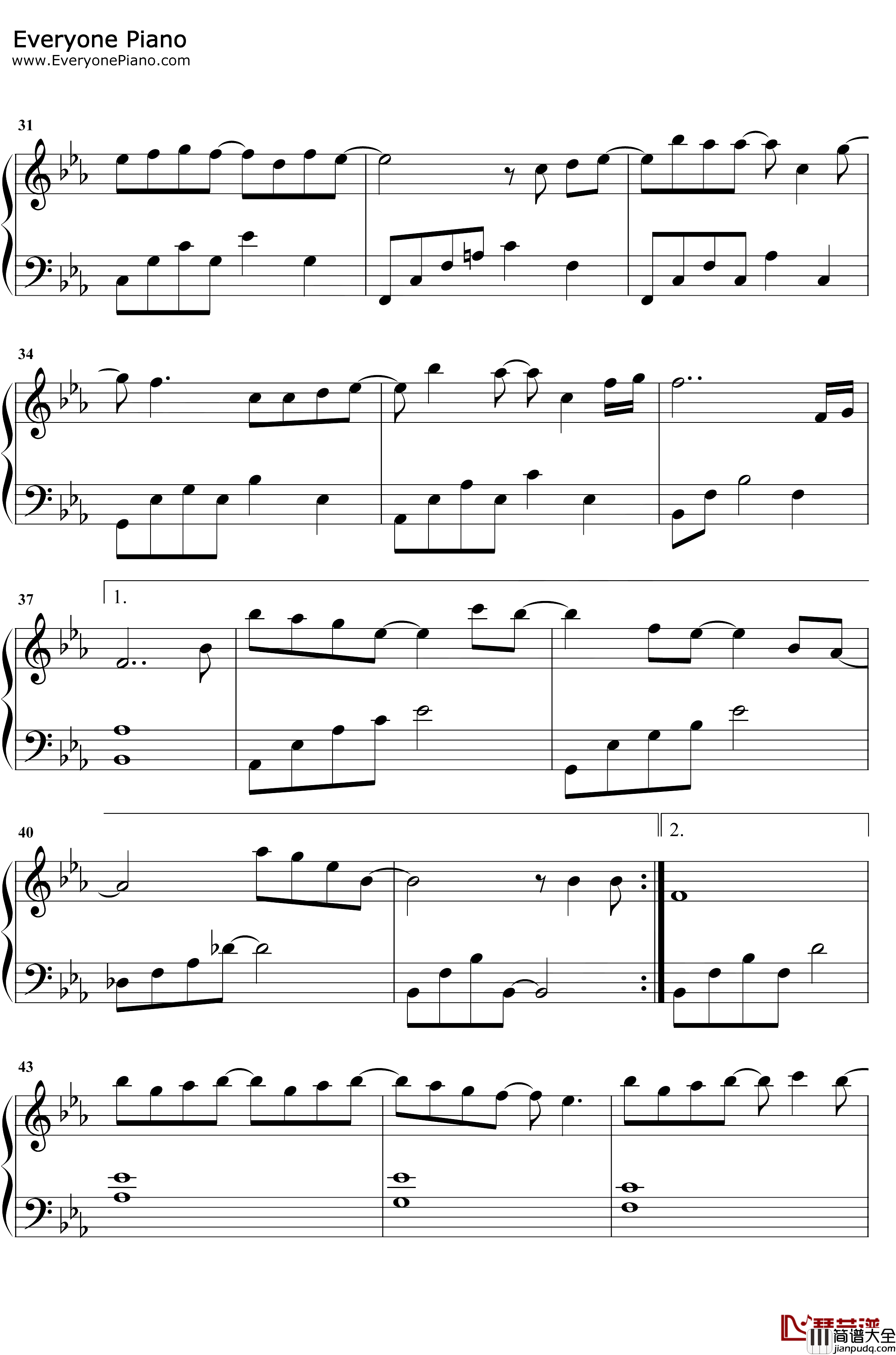 风的来信钢琴谱_金玟岐_下一站是幸福片头曲